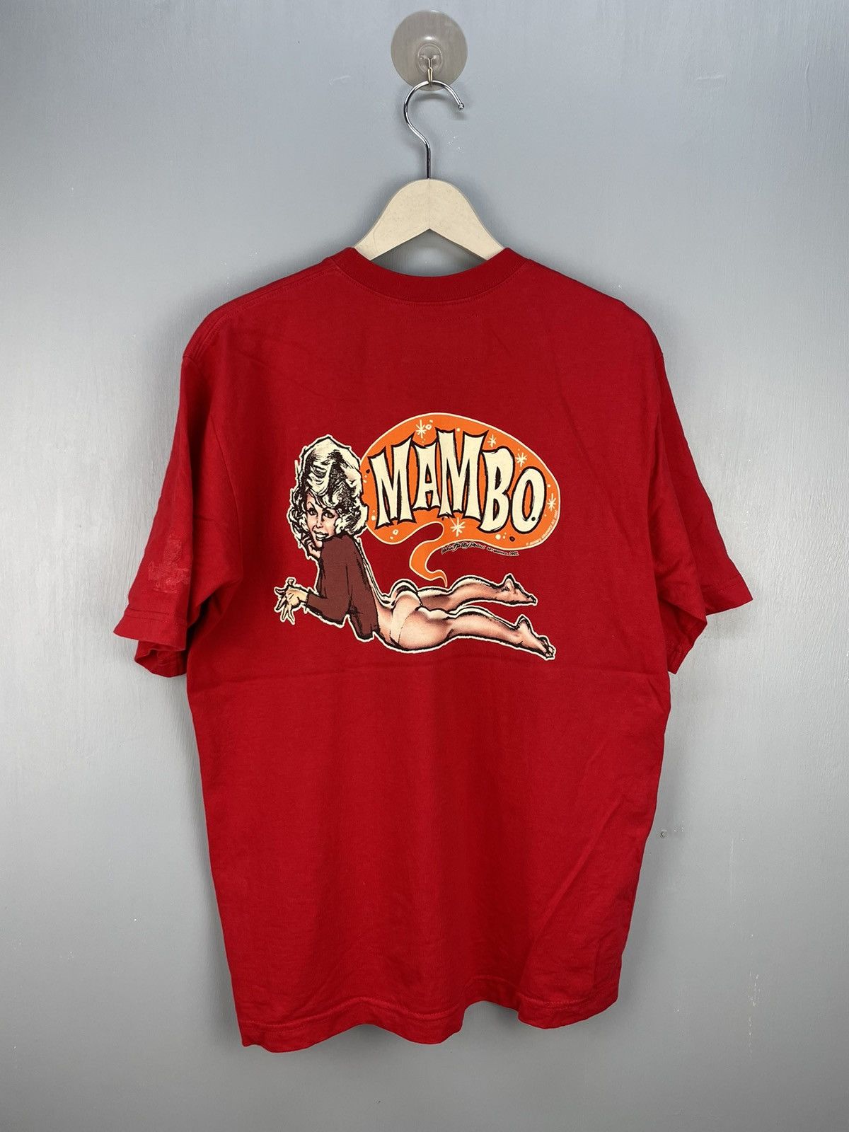 image of Y2K Mambo T Shirt in Red, Men's (Size Large)