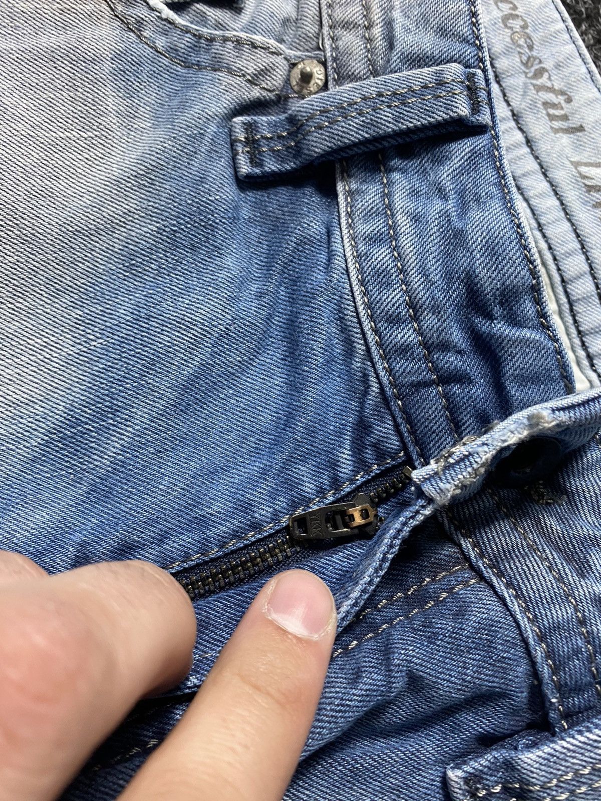 Diesel × Japanese Brand 🔥OPIUM Diesel Washed Blue White Distressed Jeans Punk Rare Size US 34 / EU 50 - 6 Thumbnail