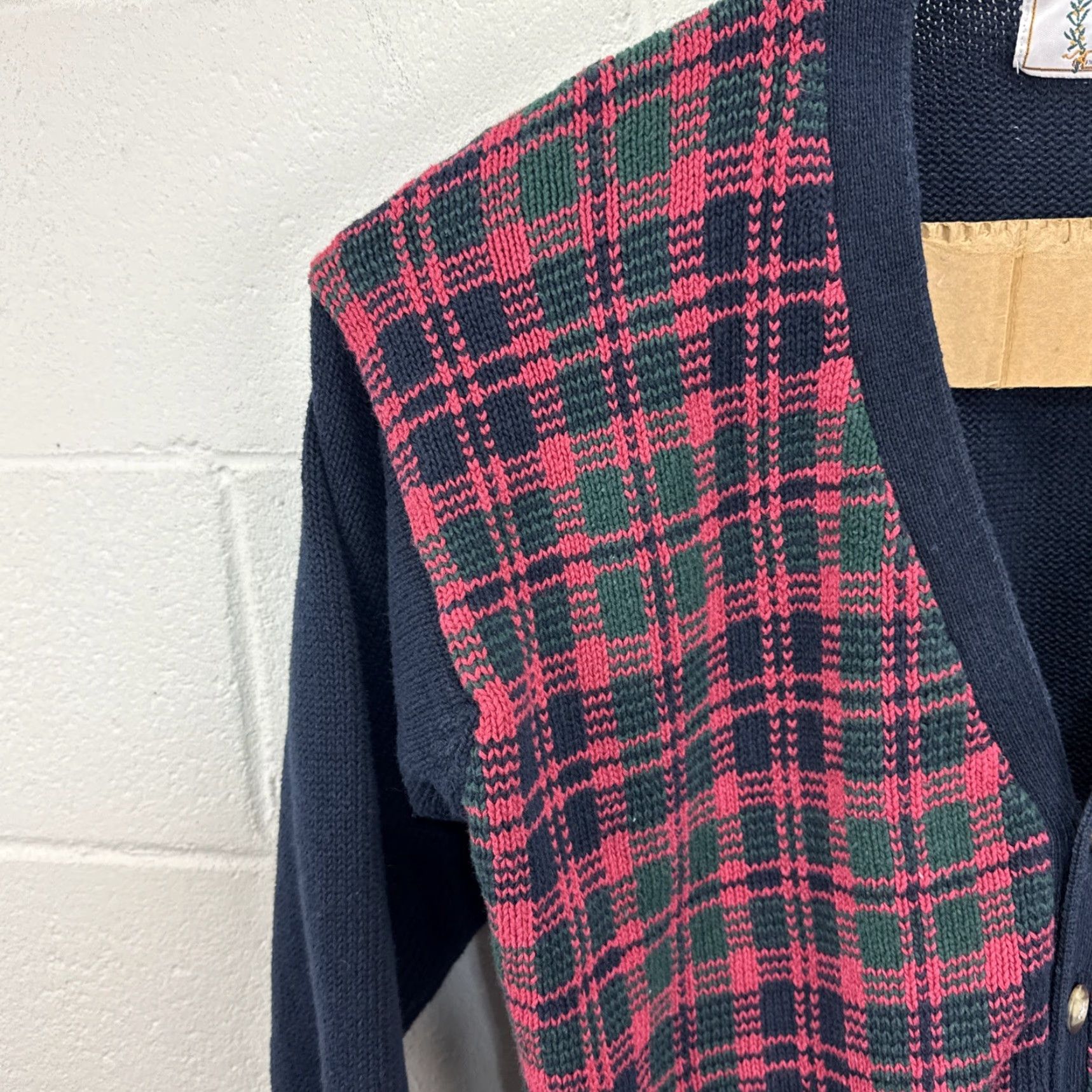 Sears VINTAGE SEARS Cardigan Sweater Geometric Plaid Tartan Knit RAmie Cotton Button XL Pockets 80s Mens Streetwear, Grandpa, Preppy, 80s, Workwear Size US XL / EU 56 / 4 - 5 Thumbnail