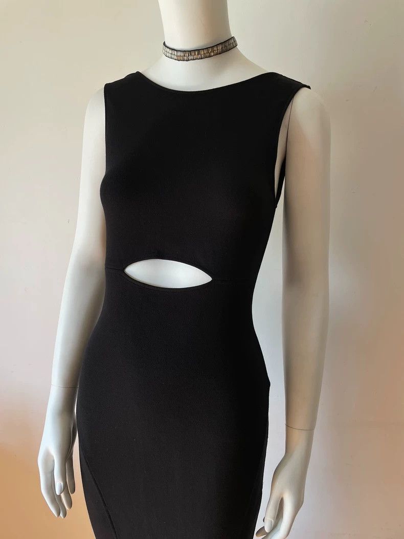 Helmut Lang HELMUT LANG Black lace breathable slim dress Size S / US 4 / IT 40 - 2 Thumbnail