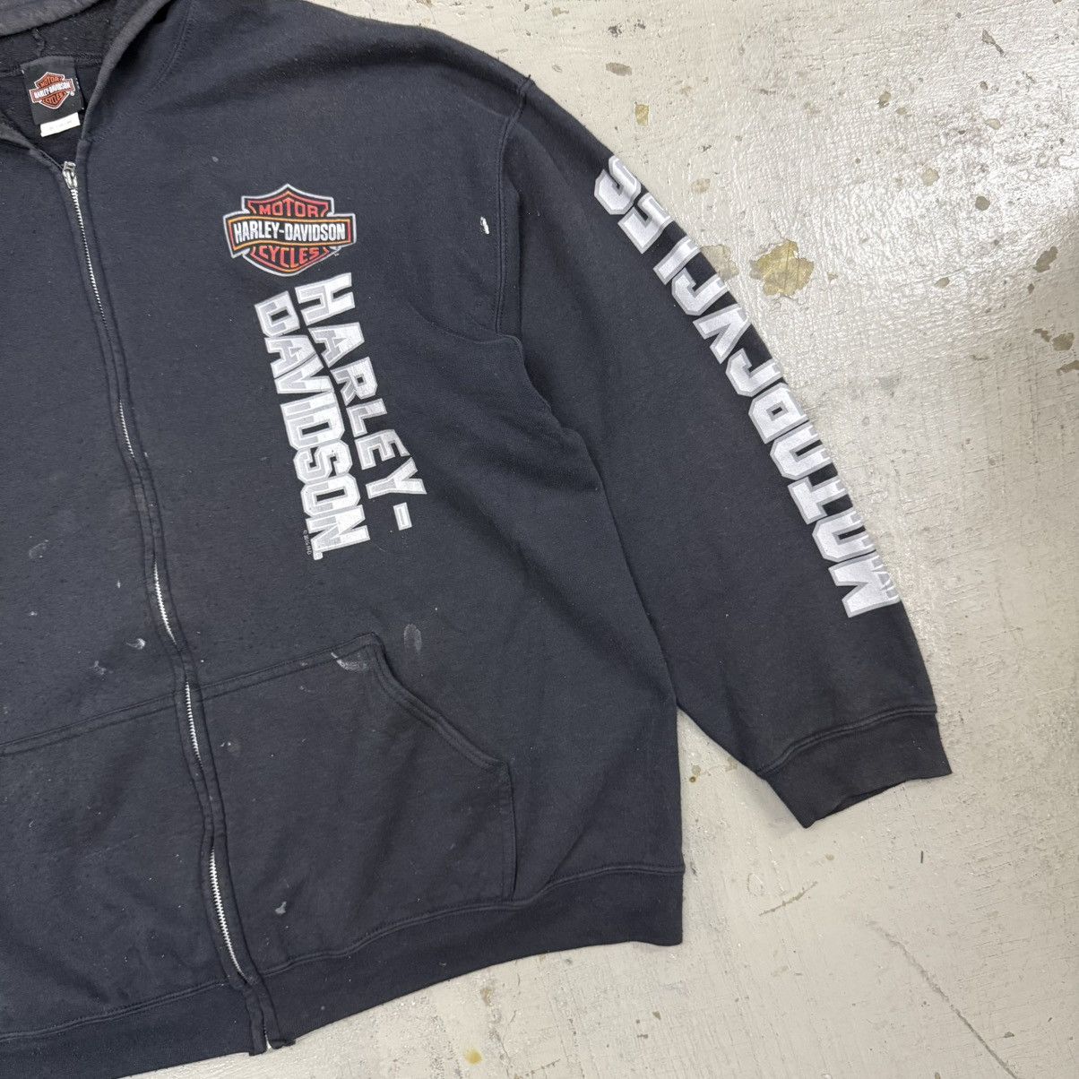 Harley Davidson Vintage Harley Davidson Sunfaded Paint Zipper Hoodie Size US XXL / EU 58 / 5 - 4 Thumbnail