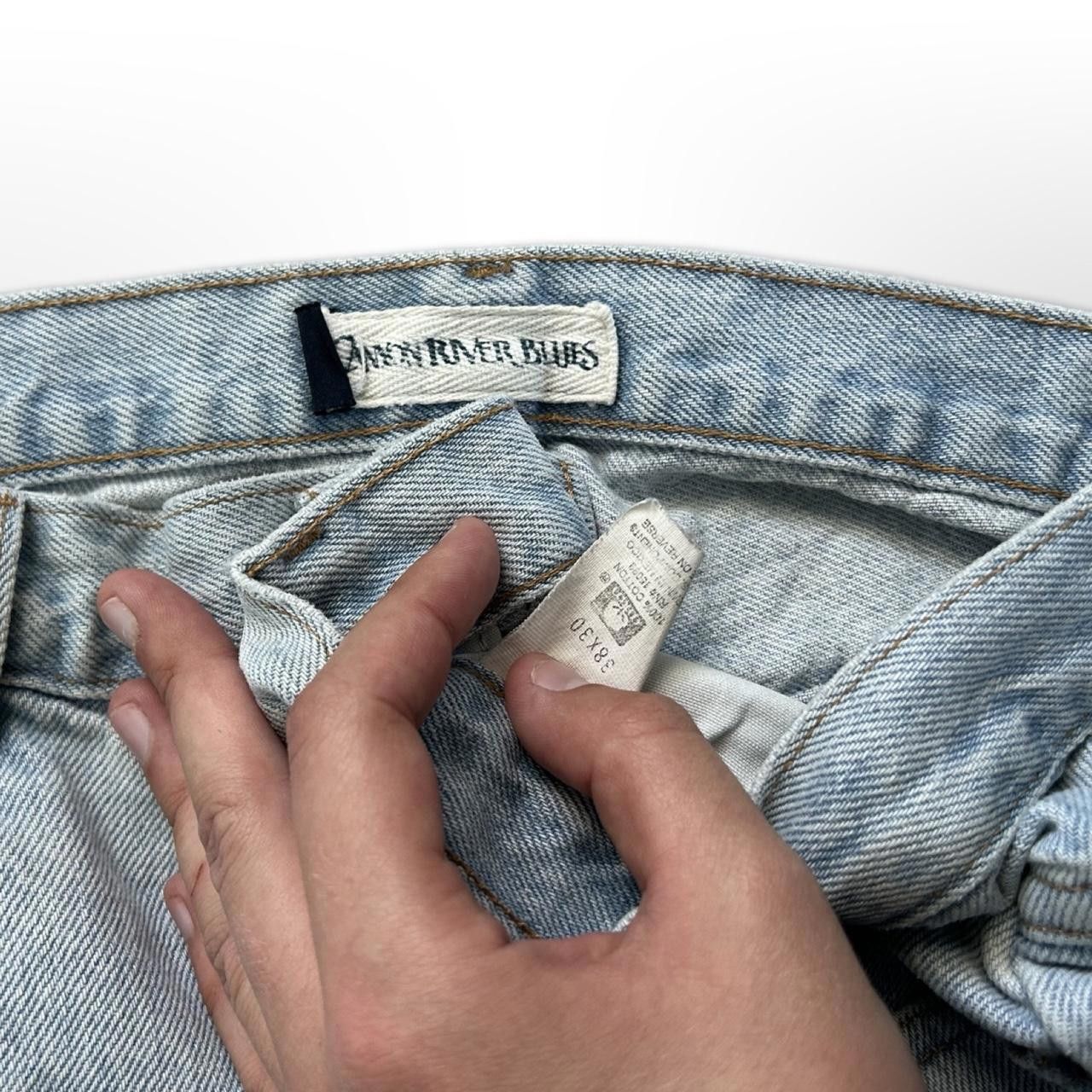 Vintage Vintage Light Wash Faded Straight Leg Jeans - 38x30 Size US 38 / EU 54 - 6 Thumbnail
