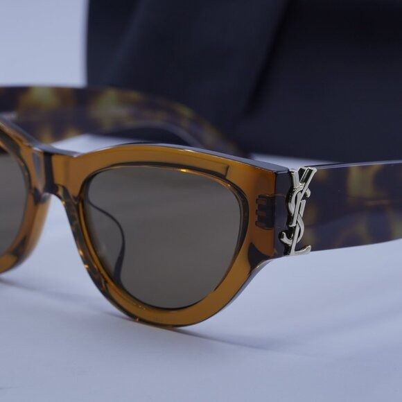 Saint Laurent Paris Saint Laurent SL M94/F 008 Sunglasses Brown/Havana Frame Size ONE SIZE - 2 Thumbnail