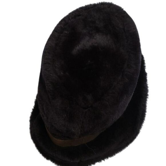 Vintage Vintage Cossack Hat Fedora Folded Hat Faux Fur Feather Size ONE SIZE - 11 Thumbnail