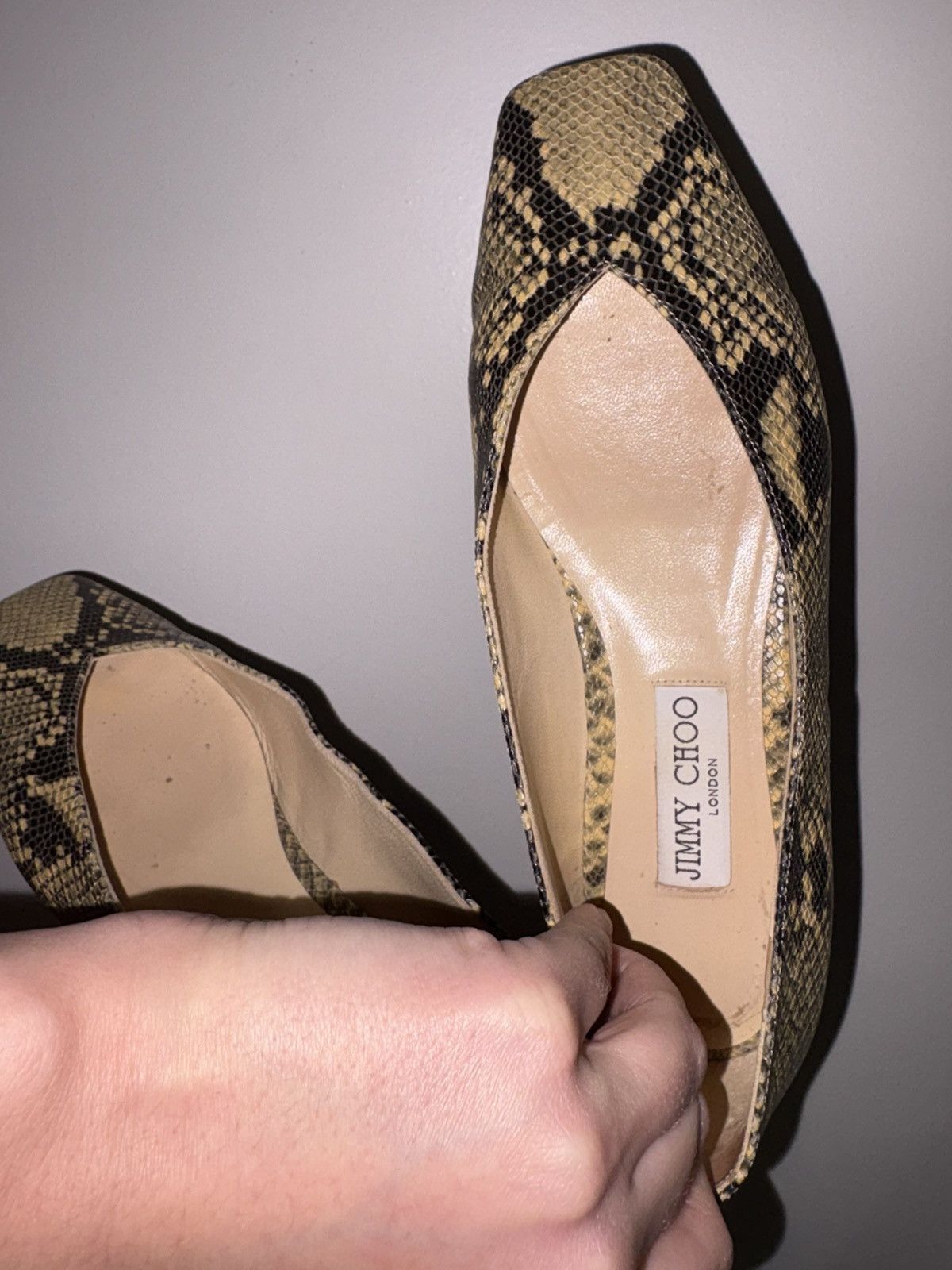 Jimmy Choo Jimmy Choo Modell Roccia Snakeskin Leather Size 37.5/7.5 Size US 7.5 / IT 37.5 - 5 Thumbnail