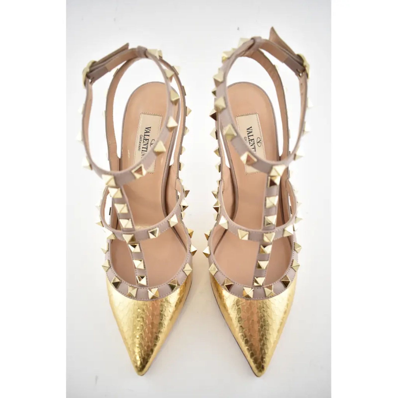 Valentino Rockstud Poudre T Ankle Strap Pointed Sandal Heel Pump 35 Size US 5 / IT 35 - 7 Thumbnail