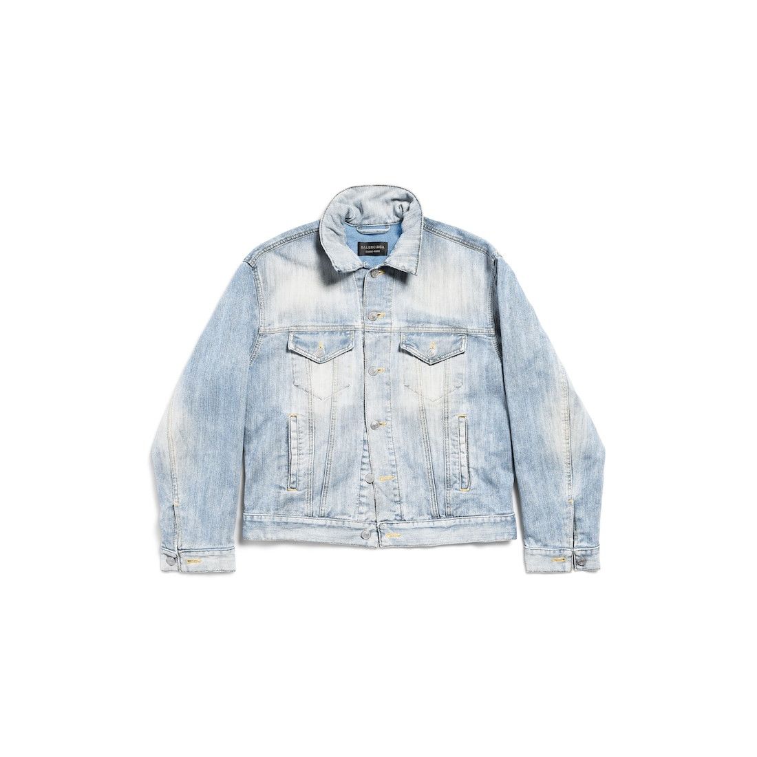 Balenciaga o1s1wg110126 Standing Collar Jacket in Light Blue Size L / US 10 / IT 46 - 1 Thumbnail