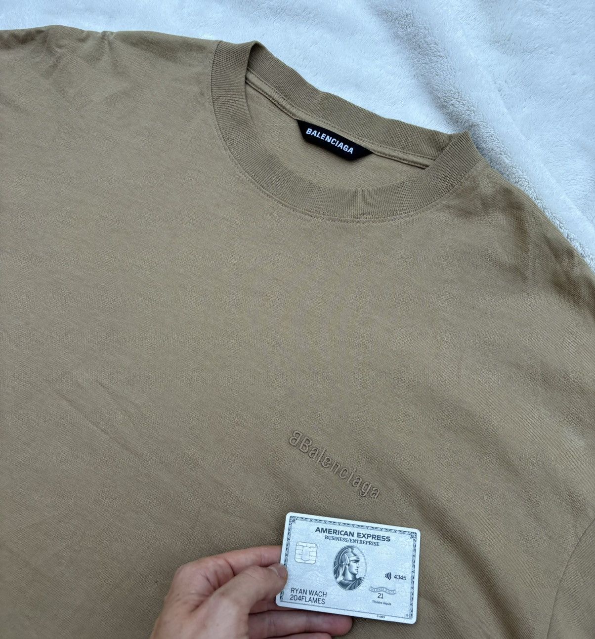 Balenciaga Balenciaga Sand BB Logo Tee Size US XL / EU 56 / 4 - 2 Thumbnail