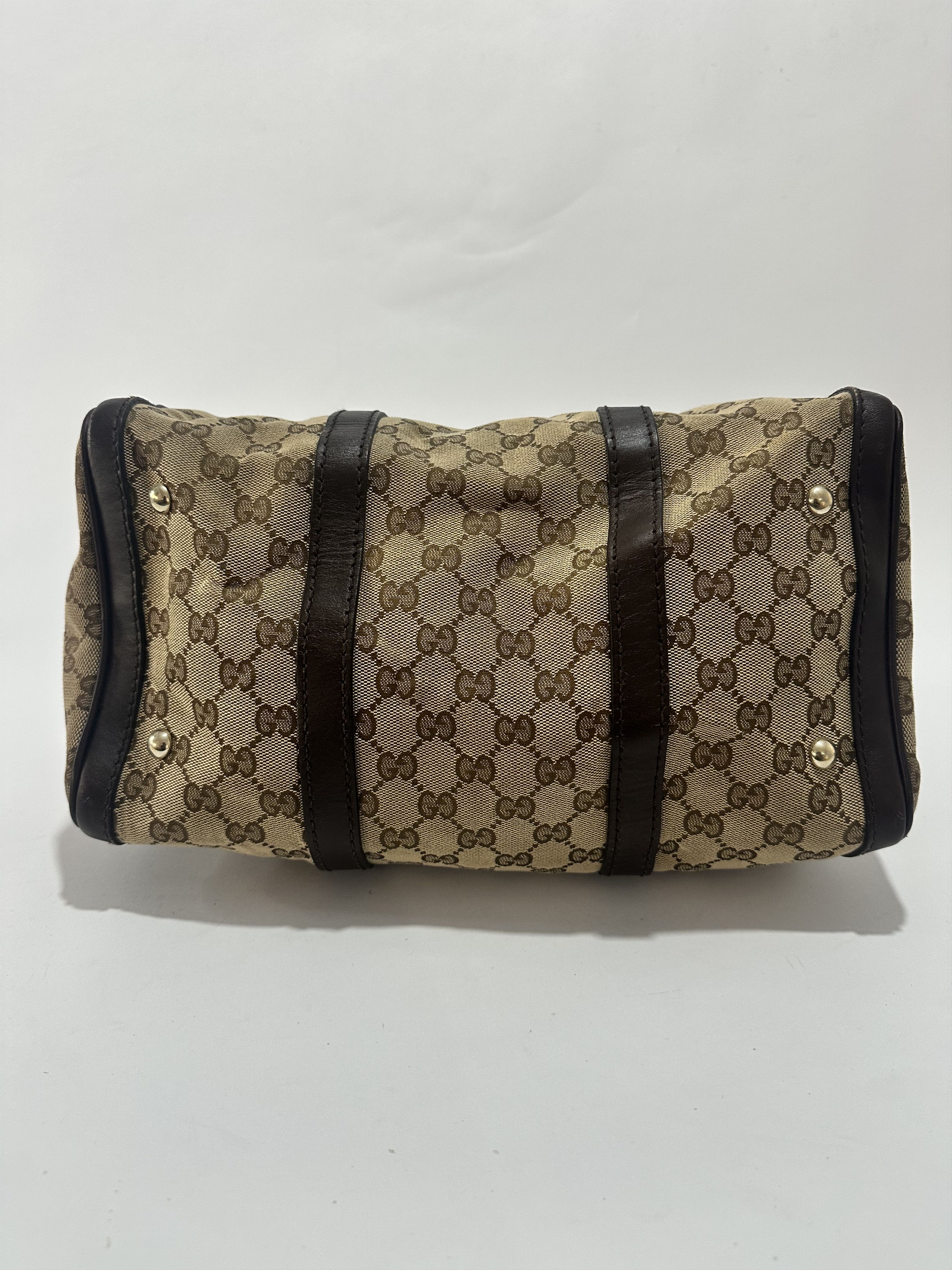 Gucci Gucci Beige/Brown Canvas Web Original GG Boston Bag Size ONE SIZE - 4 Thumbnail