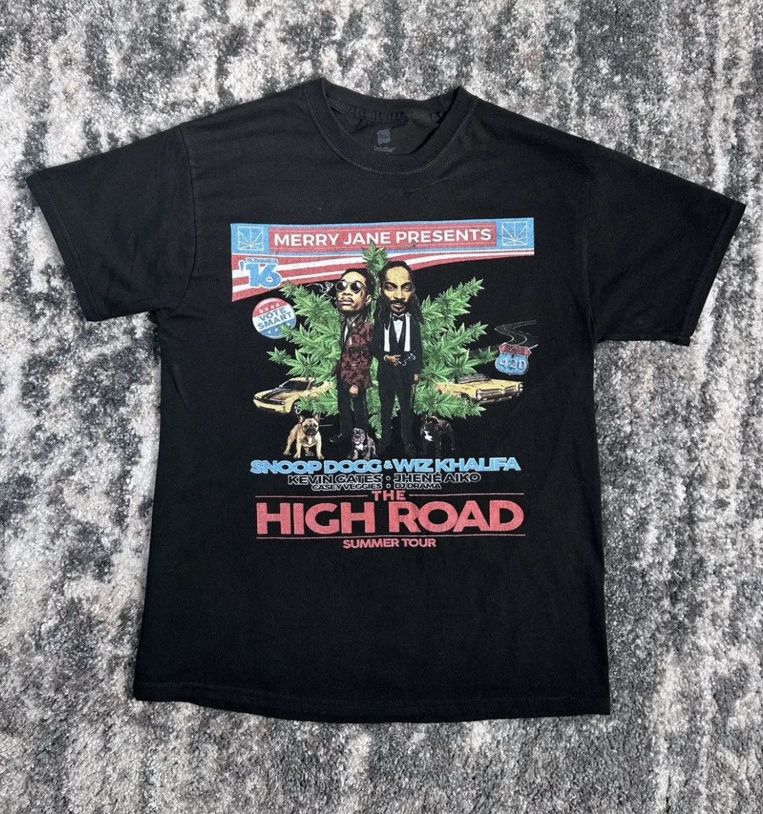 Rap Tees × Snoop Dogg × Wiz Khalifa Rare "The High Road" 2016 Summer Tour Tee Size US M / EU 48-50 / 2 - 6 Thumbnail