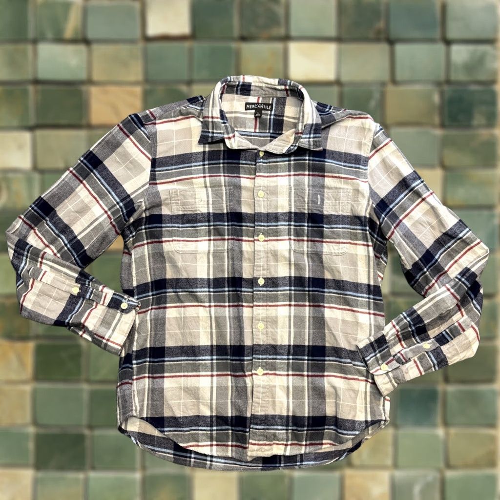 J.Crew J.CREW Mercantile Flex Men's Shirt Large Green Plaid Long Sleeve Button-Down Shirt Size US L / EU 52-54 / 3 - 1 Thumbnail