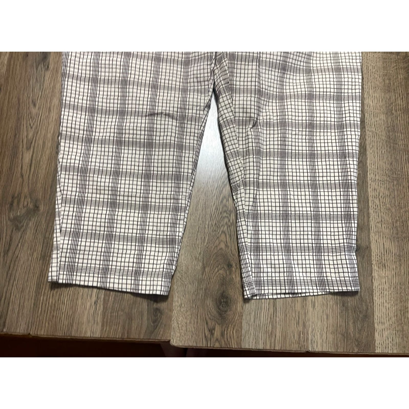 Vintage LulaRoe Pants Women's XL Black Cream Check Pull On Size 40" / US 18 - 3 Thumbnail
