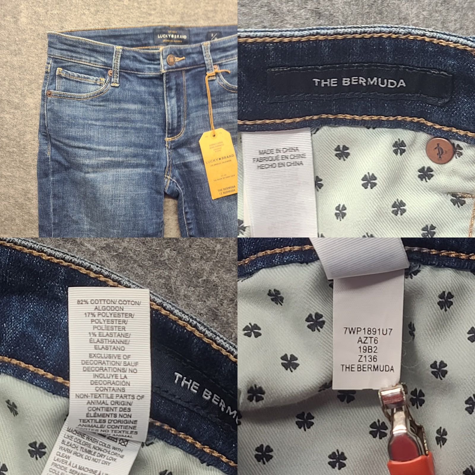 Lucky Brand Lucky Brand Shorts Bermuda Regular Women's 2 Mid Rise Distressed Stretch Denim 5-Pocket Blue Cotton Polyester Spandex Size 26" / US 2 / IT 38 - 8 Thumbnail