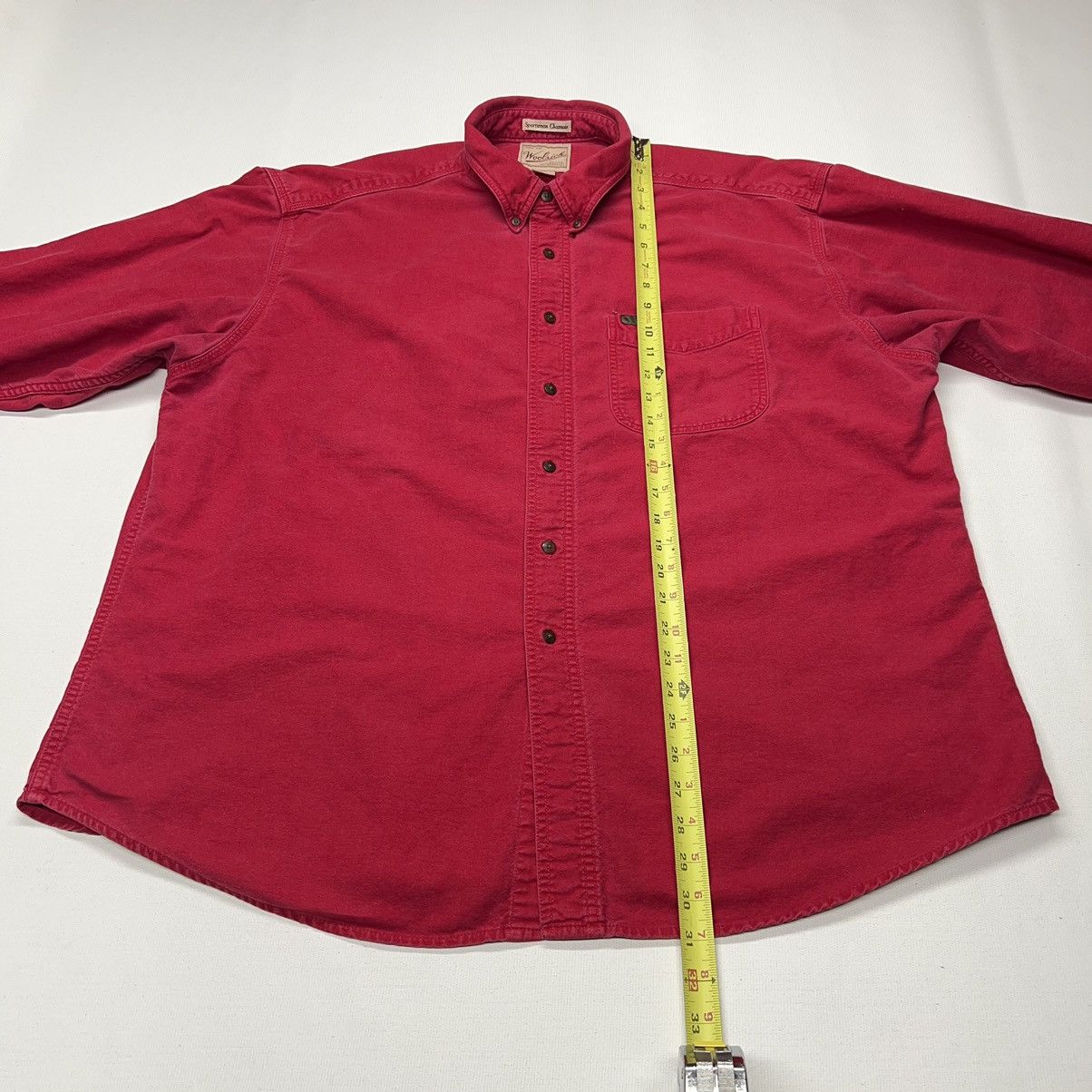 Vintage × Woolrich Woolen Mills VTG Woolrich Chamois Flannel Shirt Red Button Long Sleeve Size US XXL / EU 58 / 5 - 17 Thumbnail