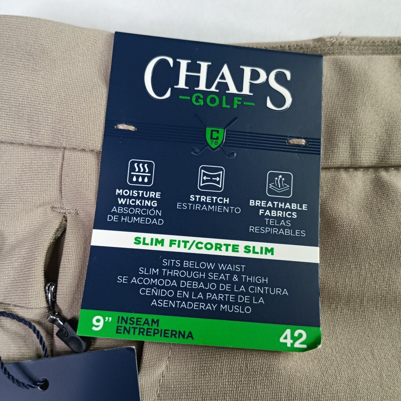 Chaps Chaps Golf Shorts Men's 42 Hampton Khaki Slim Fit 9" Inseam Size US 42 / EU 58 - 2 Thumbnail