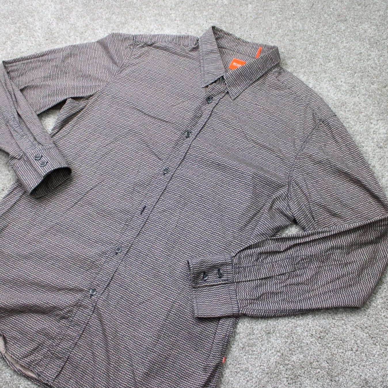 Hugo Boss HUGO BOSS Doolittle Shirt Mens 2XL XXL Gray 100% Cotton L/S Button Up Shirt Size US XXL / EU 58 / 5 - 4 Thumbnail
