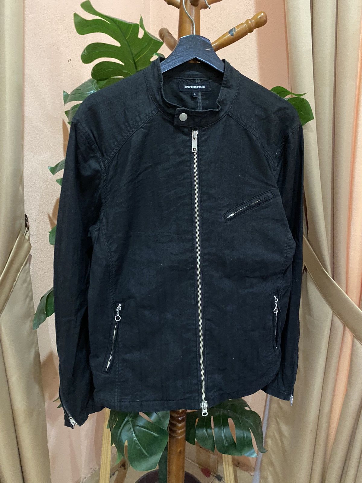 JACKROSE Jackrose Black Cotton Biker Jacket – Vintage Style Size US M / EU 48-50 / 2 - 5 Thumbnail