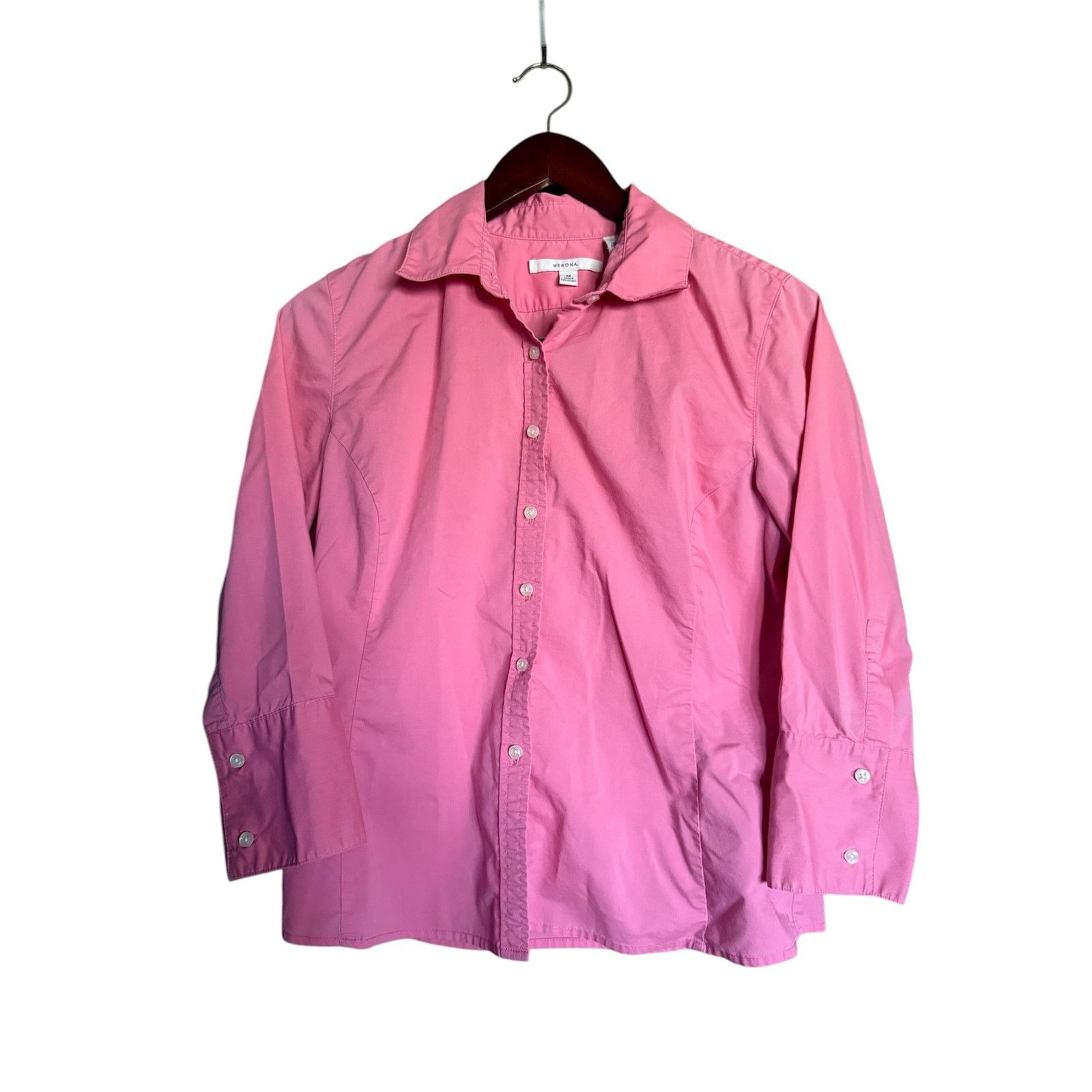 Merona Merona Women's Orange Peach Button Down Blouse Size Medium Size M / US 6-8 / IT 42-44 - 1 Thumbnail