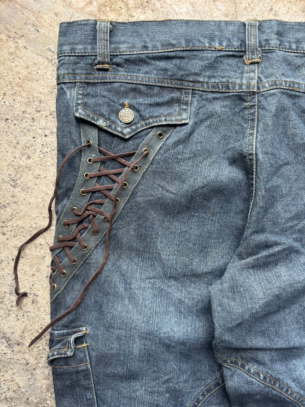 Japanese Brand 2000s In The Attic Japan Lace-Up Flared Jeans Size US 32 / EU 48 - 3 Thumbnail