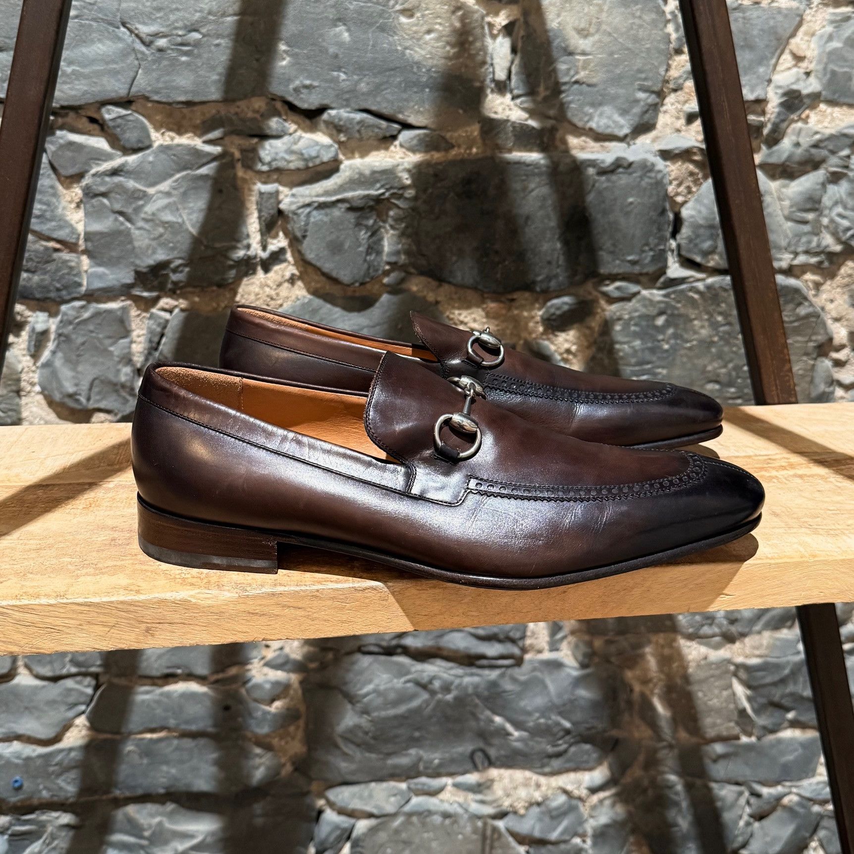 Gucci Brown Leather Horsebit Accent Dressy Loafers - 9 UK