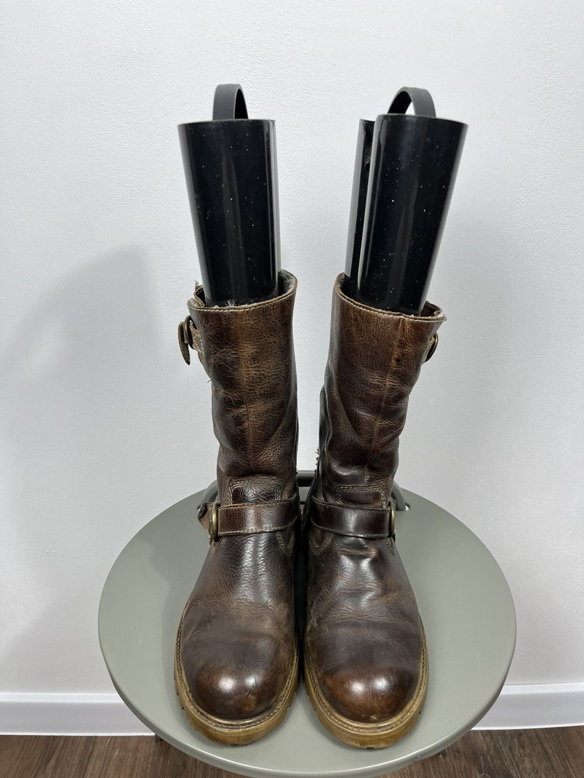 Other Avant Garde Distressed Leather Biker Boots EU 41 Brown Size US 8 / EU 41 - 3 Thumbnail