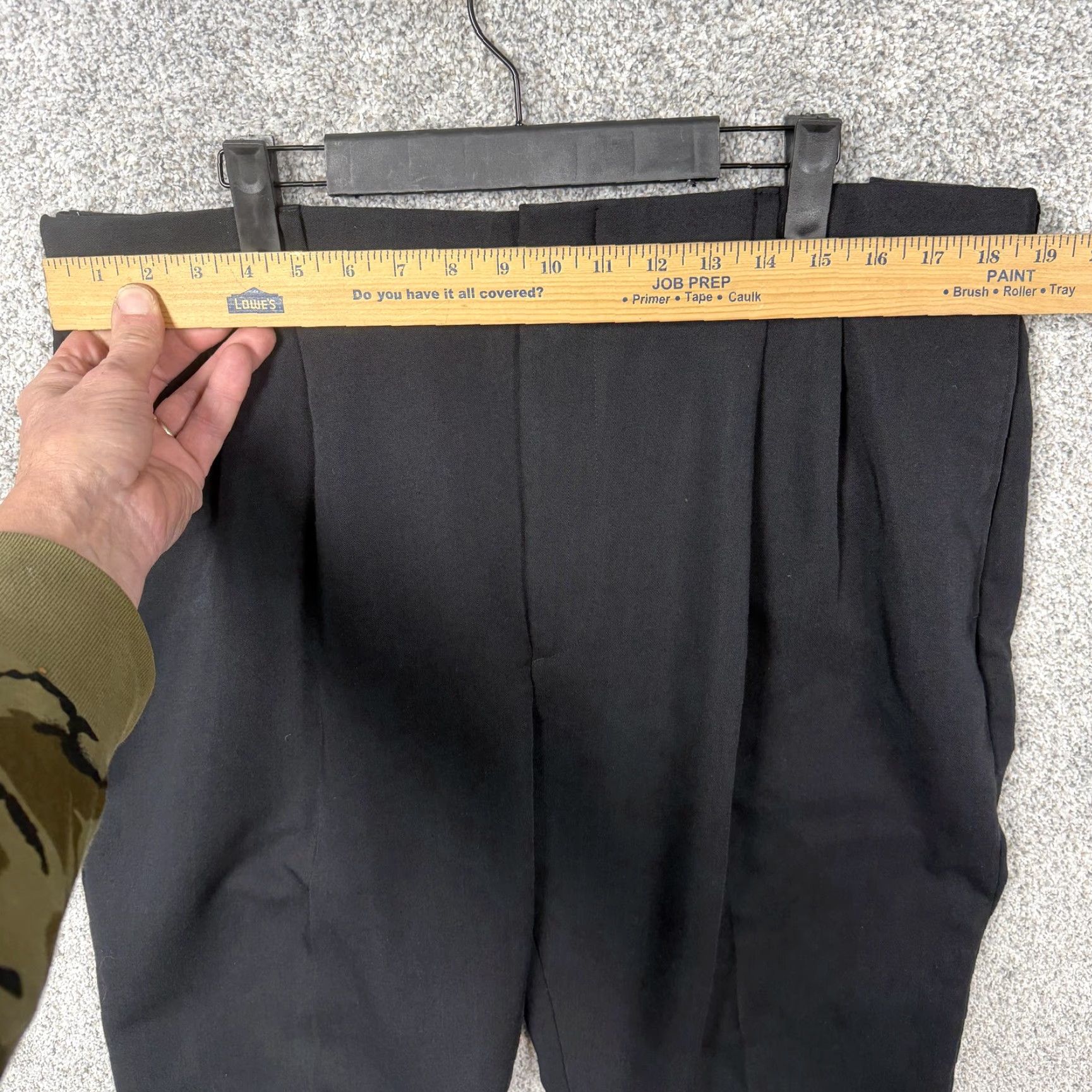 Geoffrey Beene VINTAGE Geoffrey Beene Mens Dress Pants 38x29.5 Black Pleated Straight Leg Front Slash Pockets 90s Business Formal Narrow Size US 38 / EU 54 - 2 Thumbnail