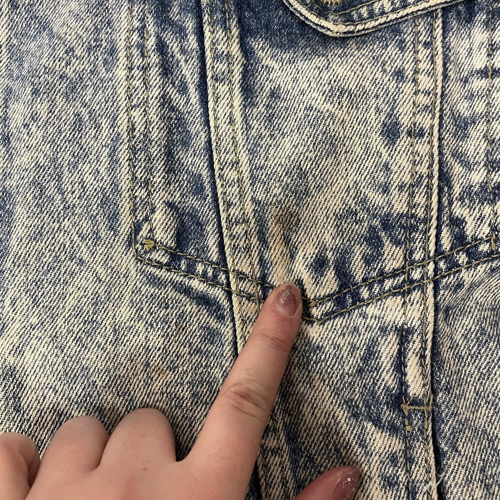 Slick Vtg Slick Bad Boy ACID WASH Blue Jean PUNK ROCKER Jacket Size US XL / EU 56 / 4 - 19 Thumbnail
