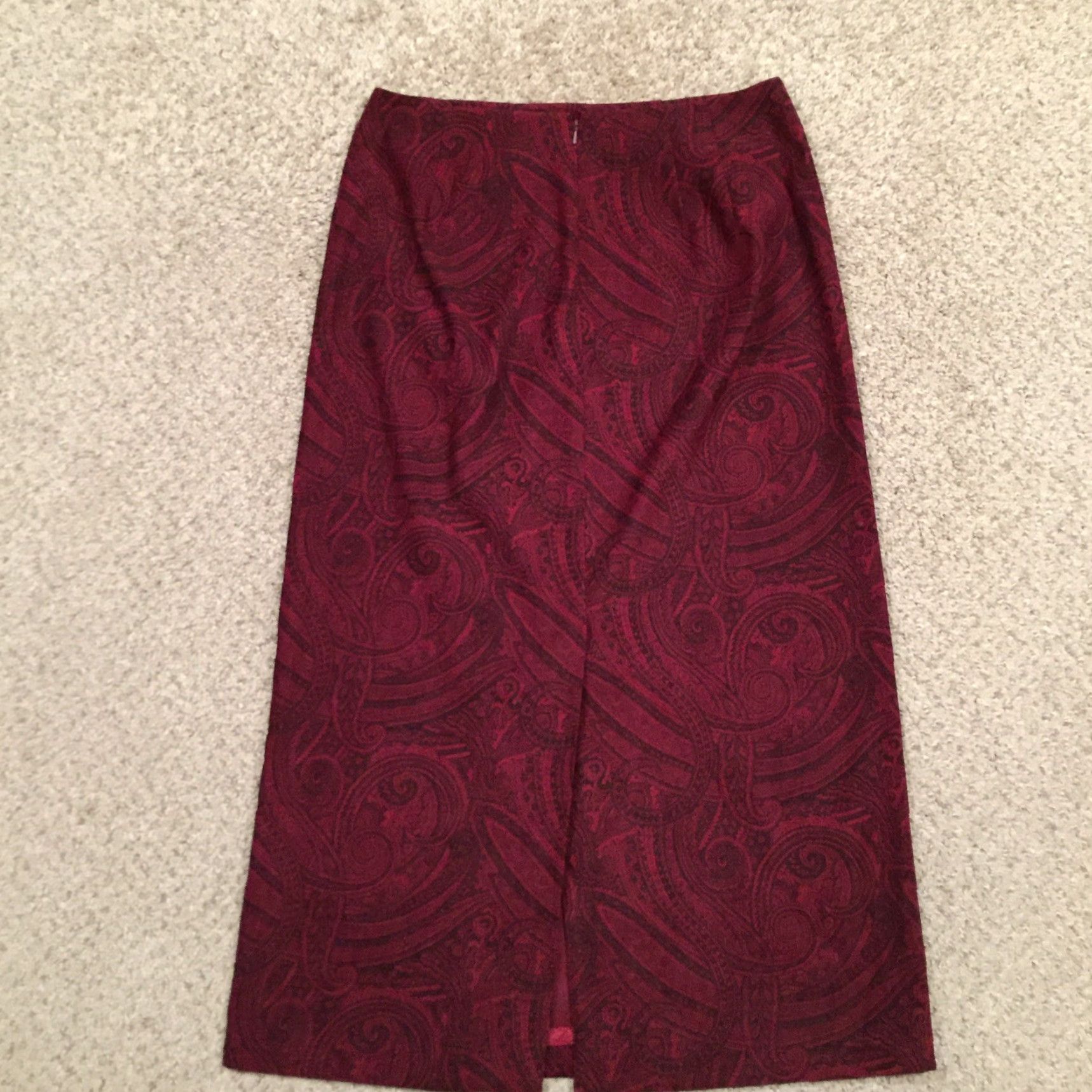 Talbots Talbots Skirt Petite 8 Long Maxi Red Paisley Slit Stretch Womens Size 30" / US 8 / IT 44 - 6 Thumbnail
