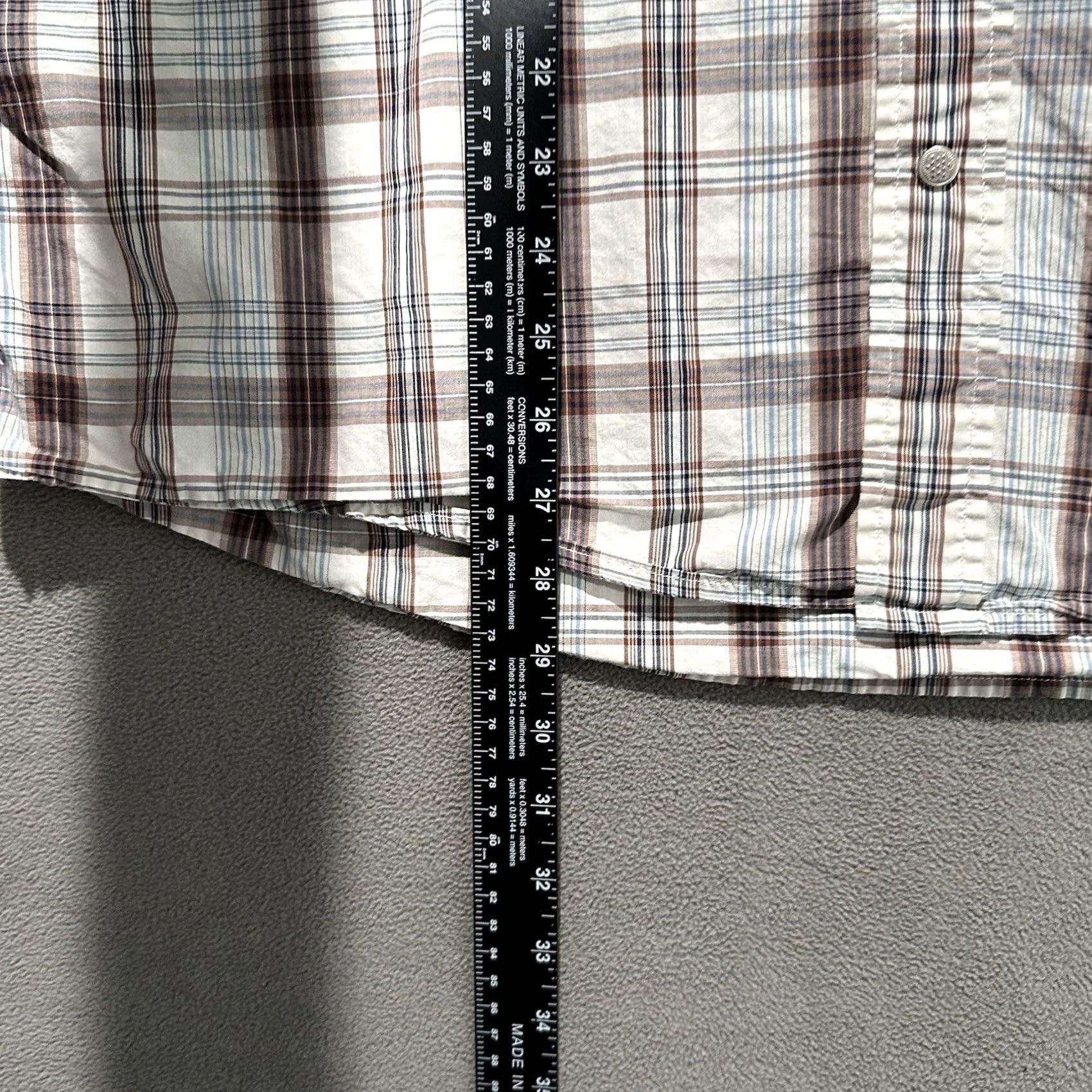 American Eagle Outfitters American Eagle Outfitters Shirt Mens XL Ivory Plaid Western Vintage Slim Fit Snap Button-Up Western Theme Mens XL Ivory Plaid Short? Size US XL / EU 56 / 4 - 8 Thumbnail