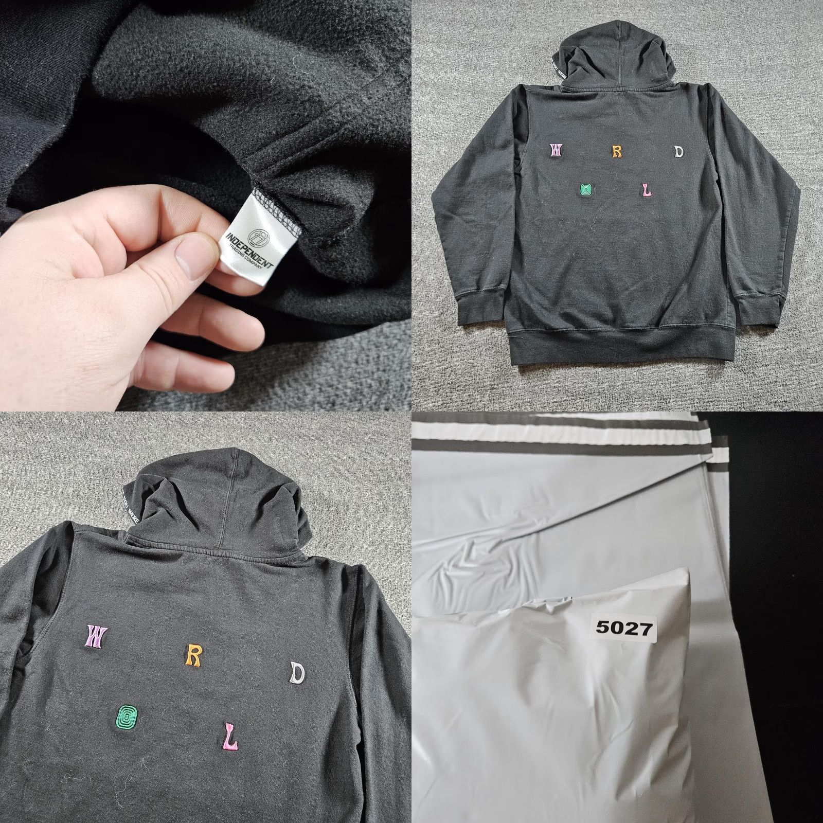 Hereu Astroworld Hoodie Mens Small Black Graphic Print Embroidered Fleece Hooded Pockets Pullover Cotton Polyester Size US S / EU 44-46 / 1 - 8 Thumbnail