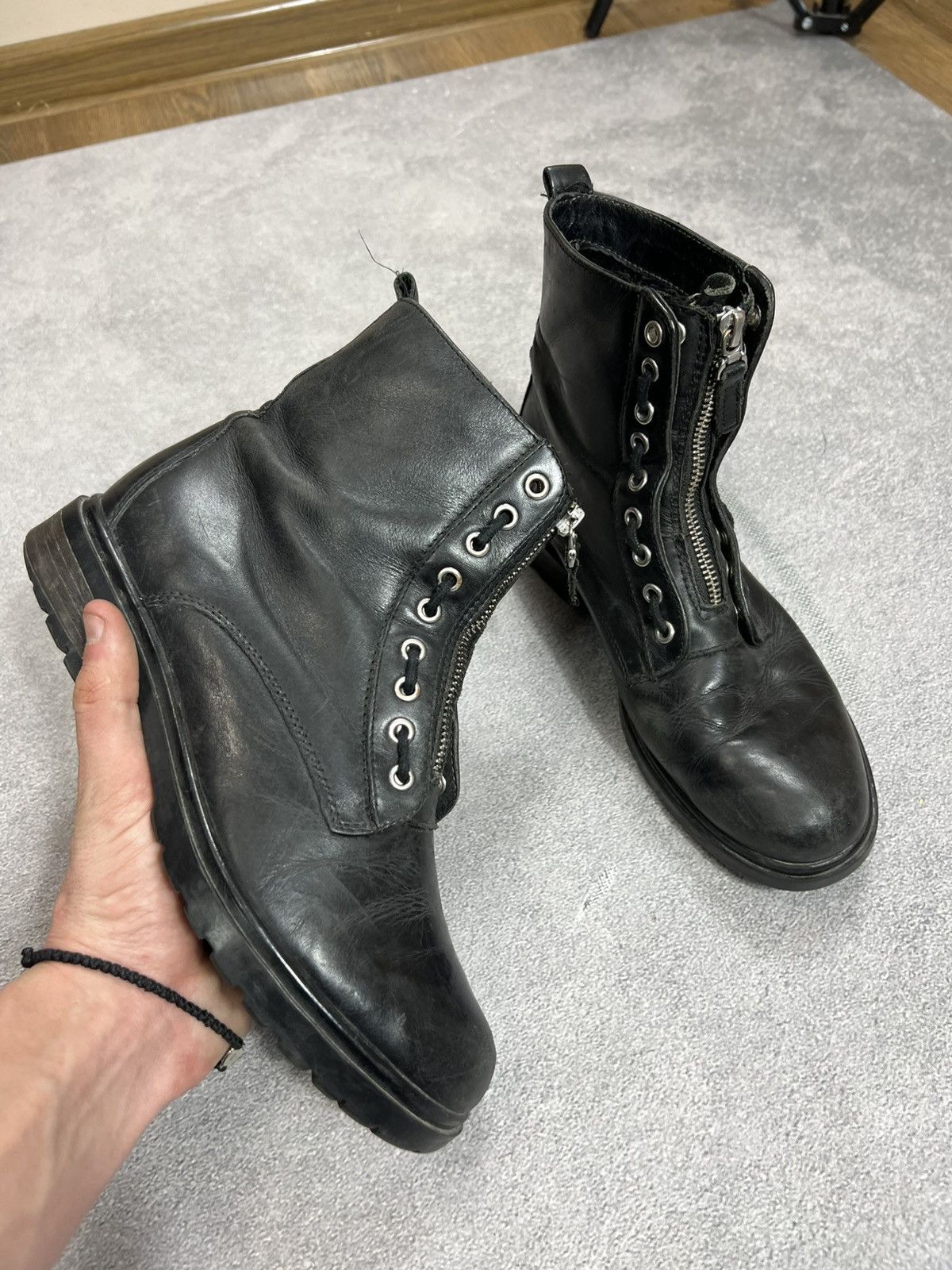 Vintage Vintage 90s Archive Japan Style Ankle-Zip Leather Boots Size US 7 / IT 37 - 4 Thumbnail
