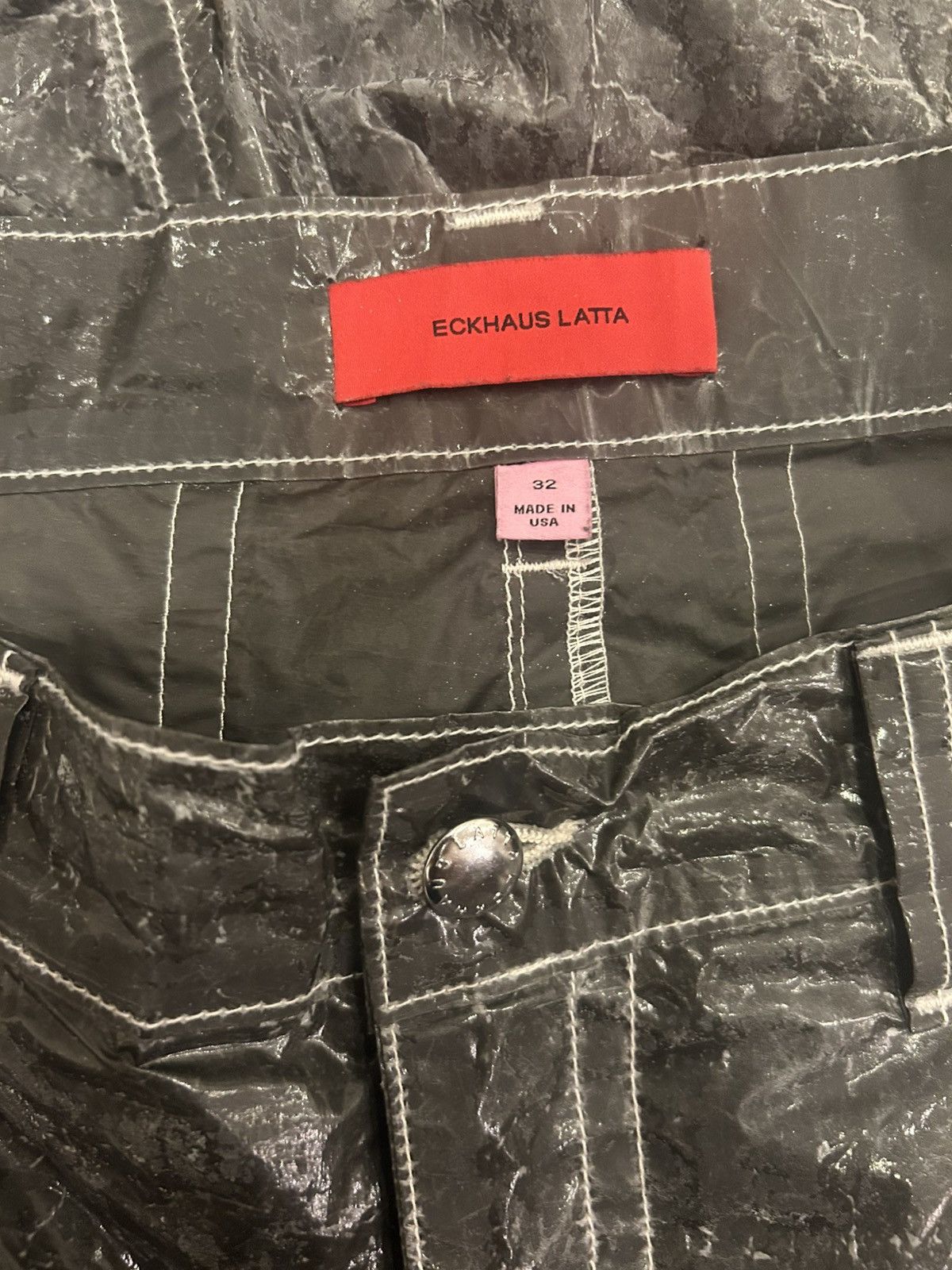 Eckhaus Latta Ultra Wide Baggy Waxed Nylon Jeans | Grailed