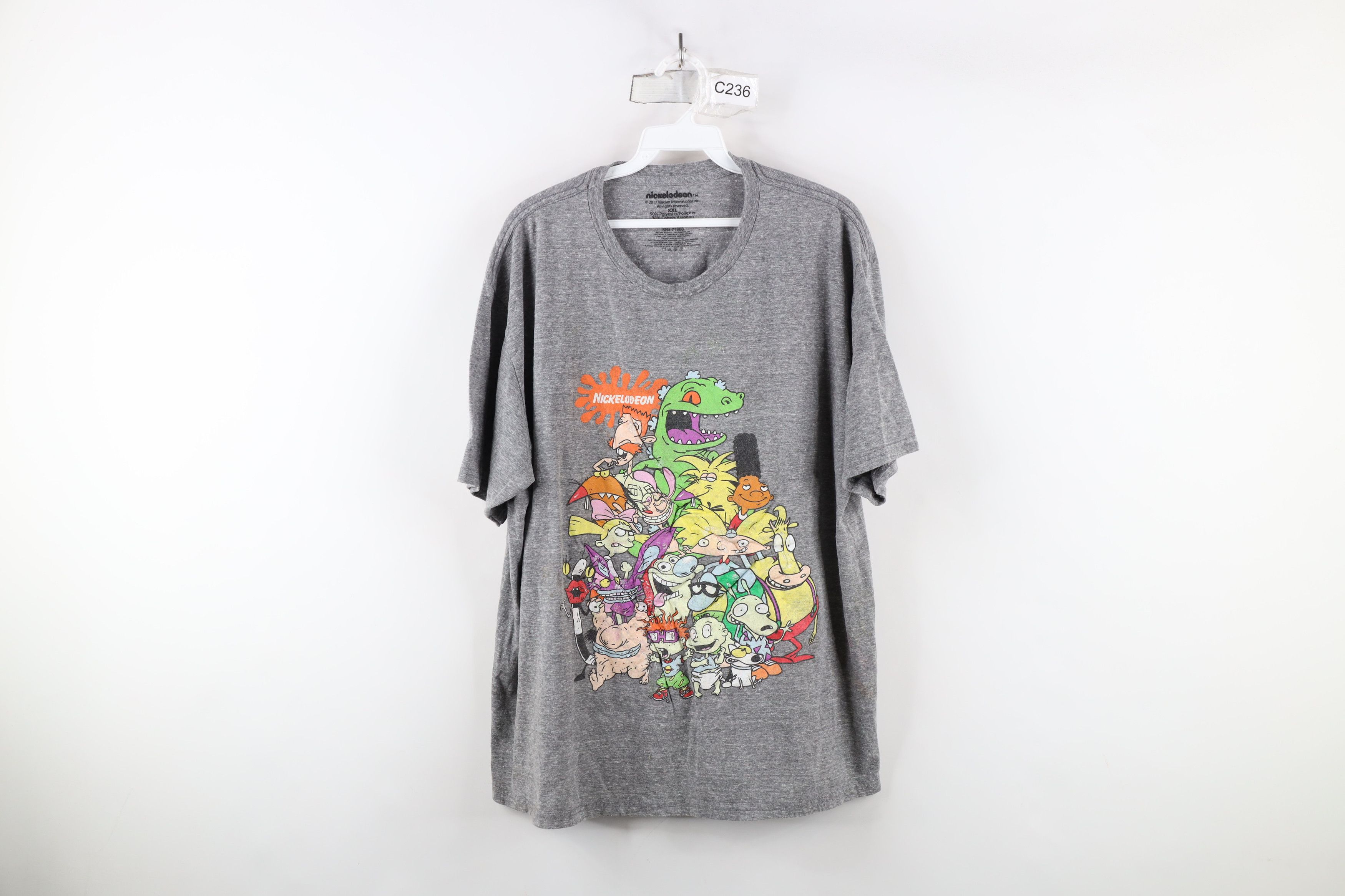Vintage Y2K Retro Nickelodeon Cartoons Jersey Knit T-Shirt Gray Size US XXL / EU 58 / 5 - 1 Thumbnail