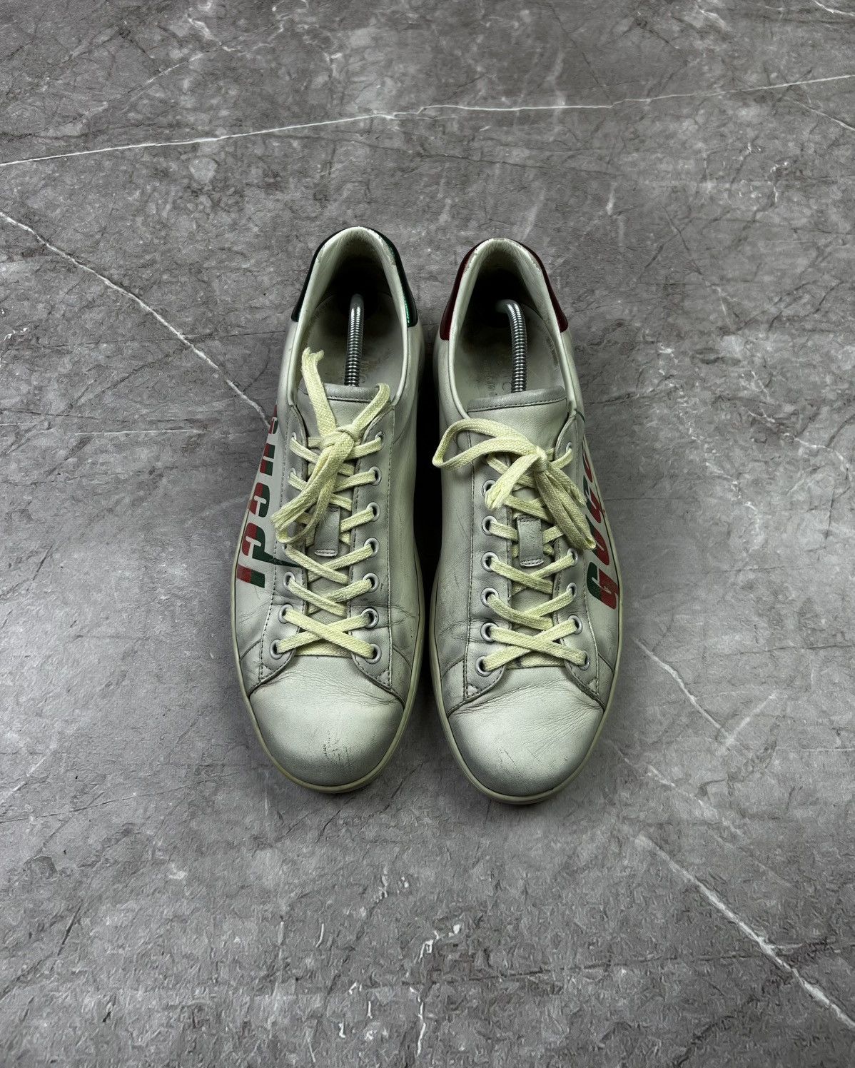 Designer Gucci Ace Blade Distressed Aged Lowtop sneakers Size US 10.5 / EU 43-44 - 4 Thumbnail