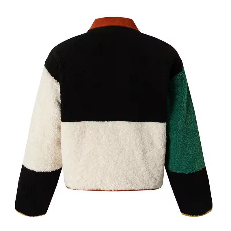 Japanese Brand Streetwear Fluffy Sherpa Colorblock Jacket Retro Style Size US XL / EU 56 / 4 - 2 Thumbnail