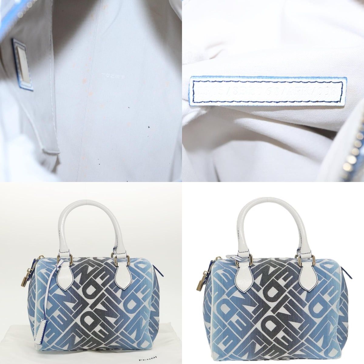 Fendi FENDI Zucca Canvas Hand Bag Blue Gold Size ONE SIZE - 10 Thumbnail
