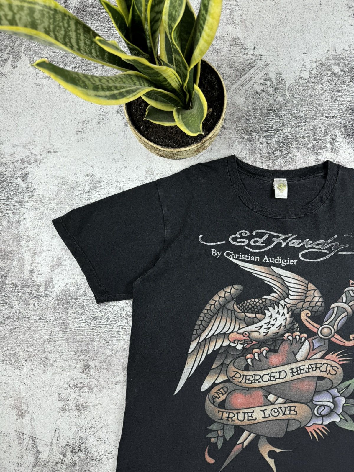 Ed Hardy Ed Hardy Christian Audigier Faded Dragon Japanese T Shirt Size US XL / EU 56 / 4 - 4 Thumbnail