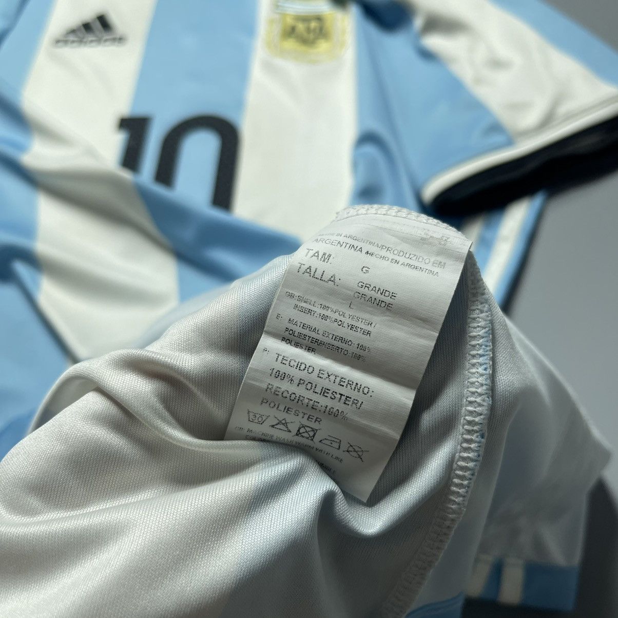Adidas ARGENTINA ADIDAS 2016 COPA AMERICA FOOTBALL JERSEY #10 MESSI Size US L / EU 52-54 / 3 - 10 Thumbnail