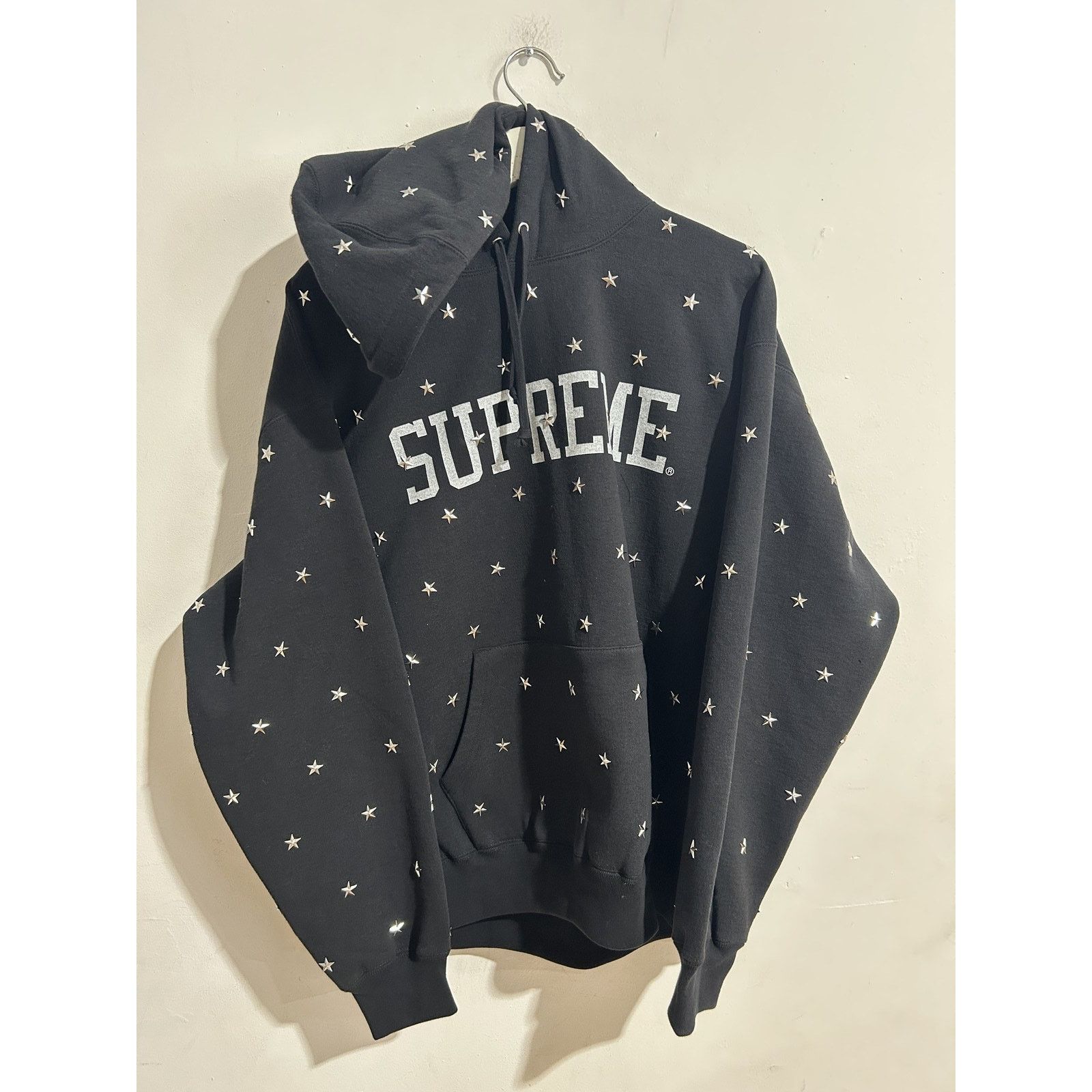 SUPREME STARS STUDDED SWEATSHIRT BLACK SIZE L