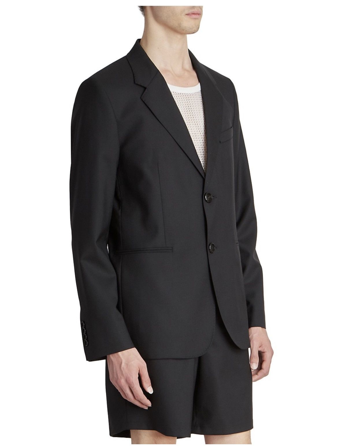 AMI NEW 48 Black Wool Two Button Blazer Jacket Suit Tailoring Size 38R - 5 Thumbnail