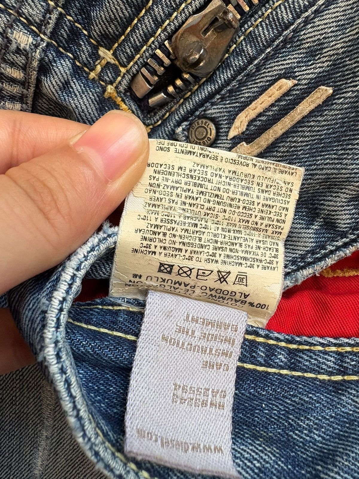 Diesel Vintage Diesel Onijo Bleached Mud Wash Distressed Jeans Size US 31 - 10 Thumbnail