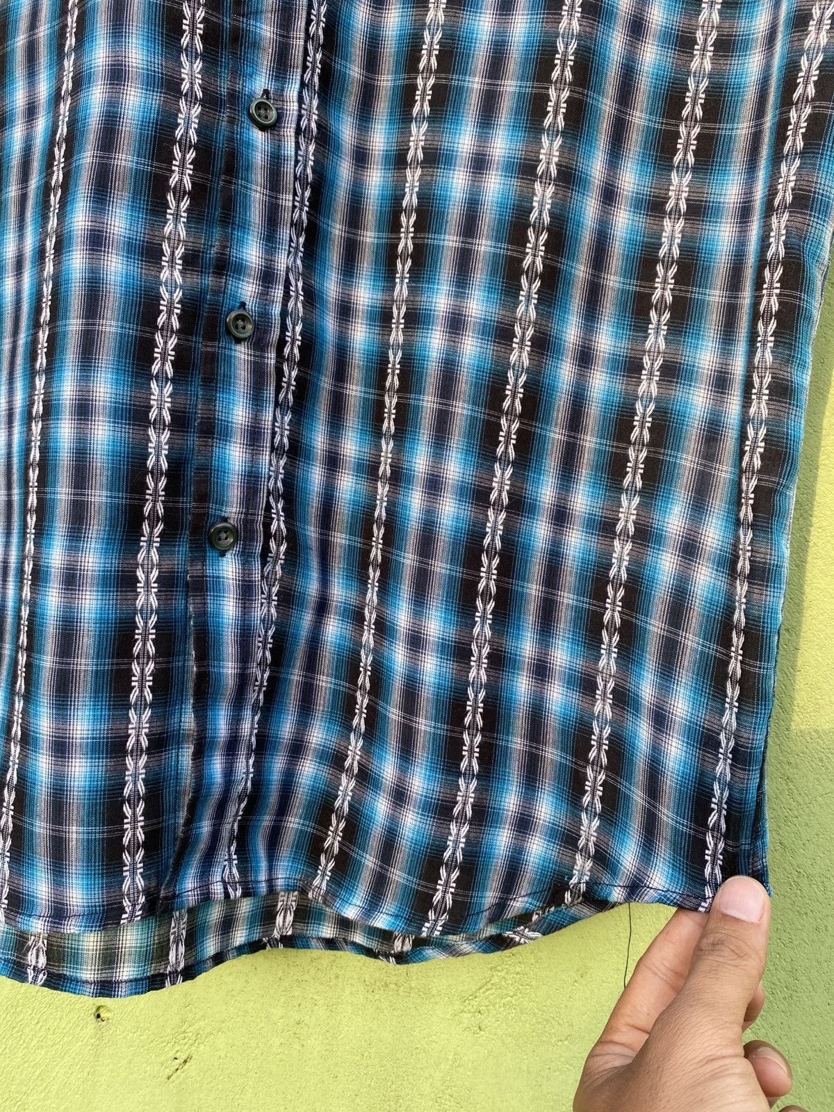 Mind Games Mind Games Vintage Mad Season Blue Plaid Short Sleeve Shirt Size US XL / EU 56 / 4 - 6 Thumbnail