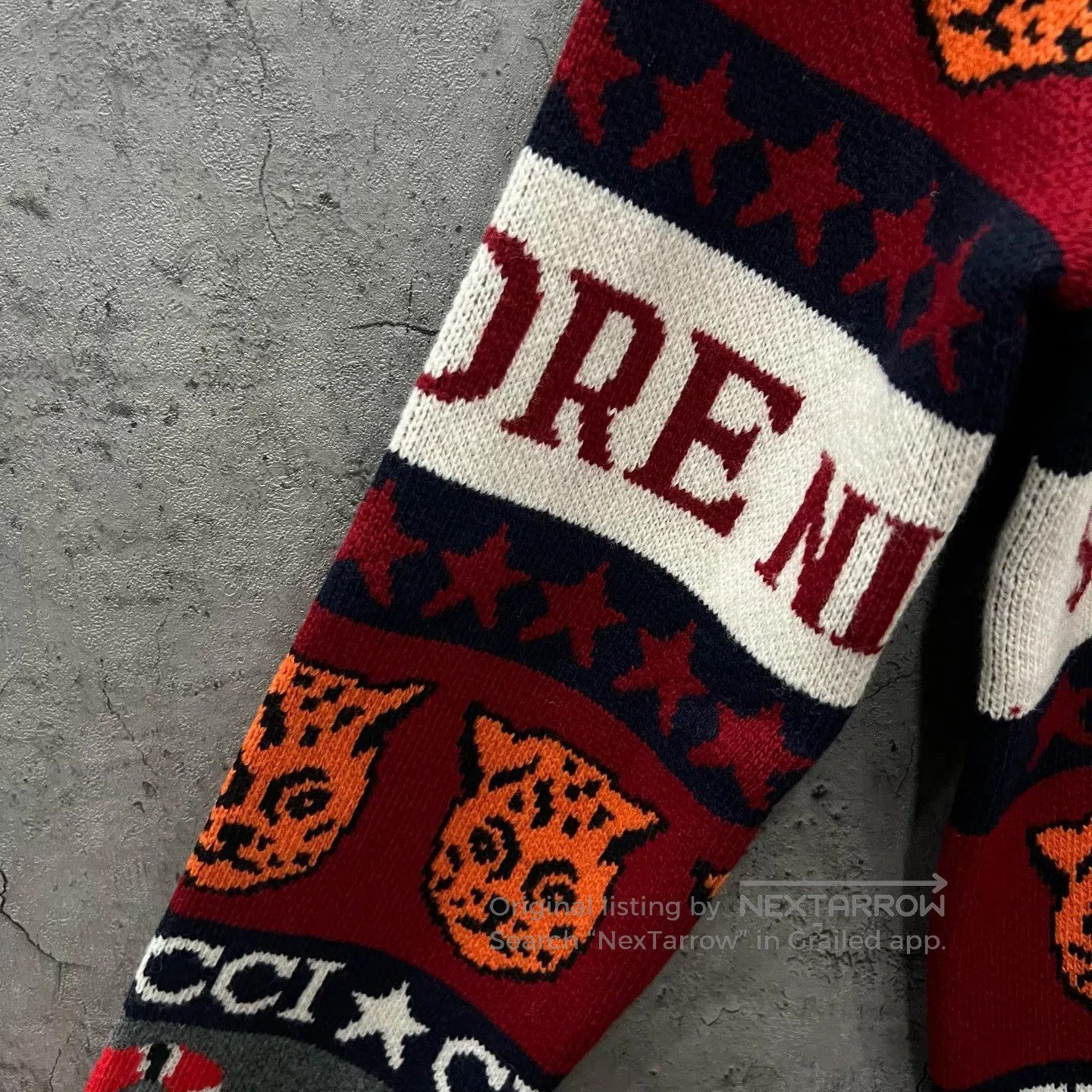 Gucci Guicci Tiger Head Slogan Knit Long Sleeve Sweater| Size US S / EU 44-46 / 1 - 4 Thumbnail