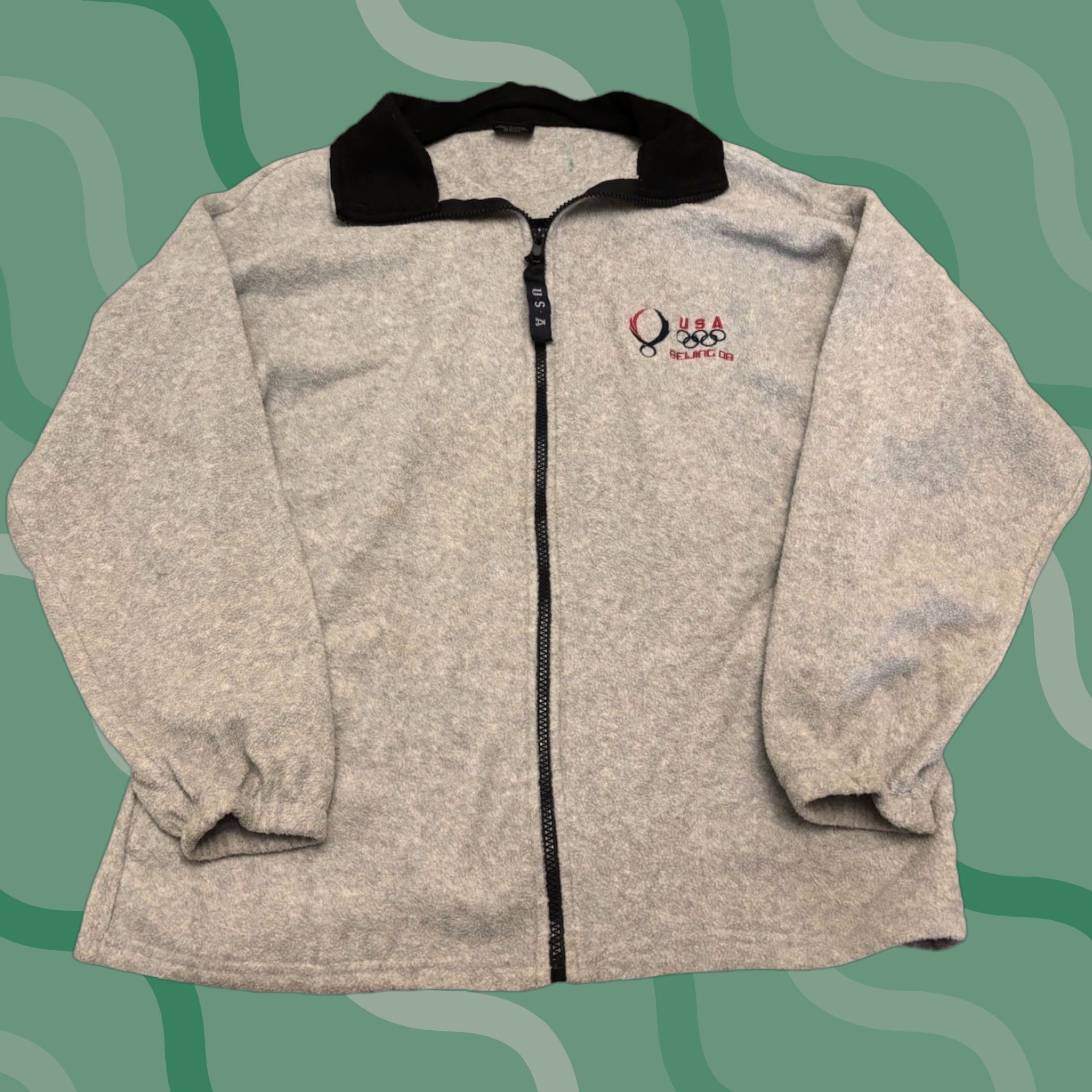 Vintage VINTAGE United States Olympic Committee Fleece Jacket M Gray 2008 Beijing USA Beijing ‘08 Embroidered Logo Full Zip College Sports Retro 80s 90s Mens Size US M / EU 48-50 / 2 - 1 Thumbnail