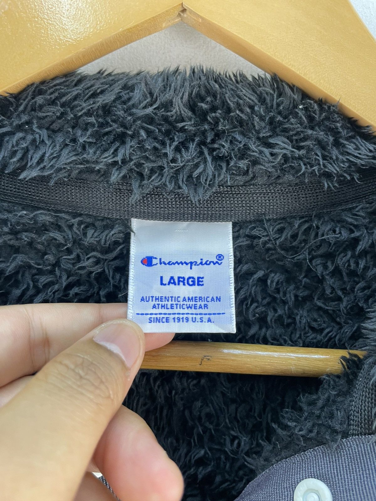 Champion × Vintage Vintage Champion Snap Button T Mohair Fleece Sweater Jacket Size US L / EU 52-54 / 3 - 4 Thumbnail