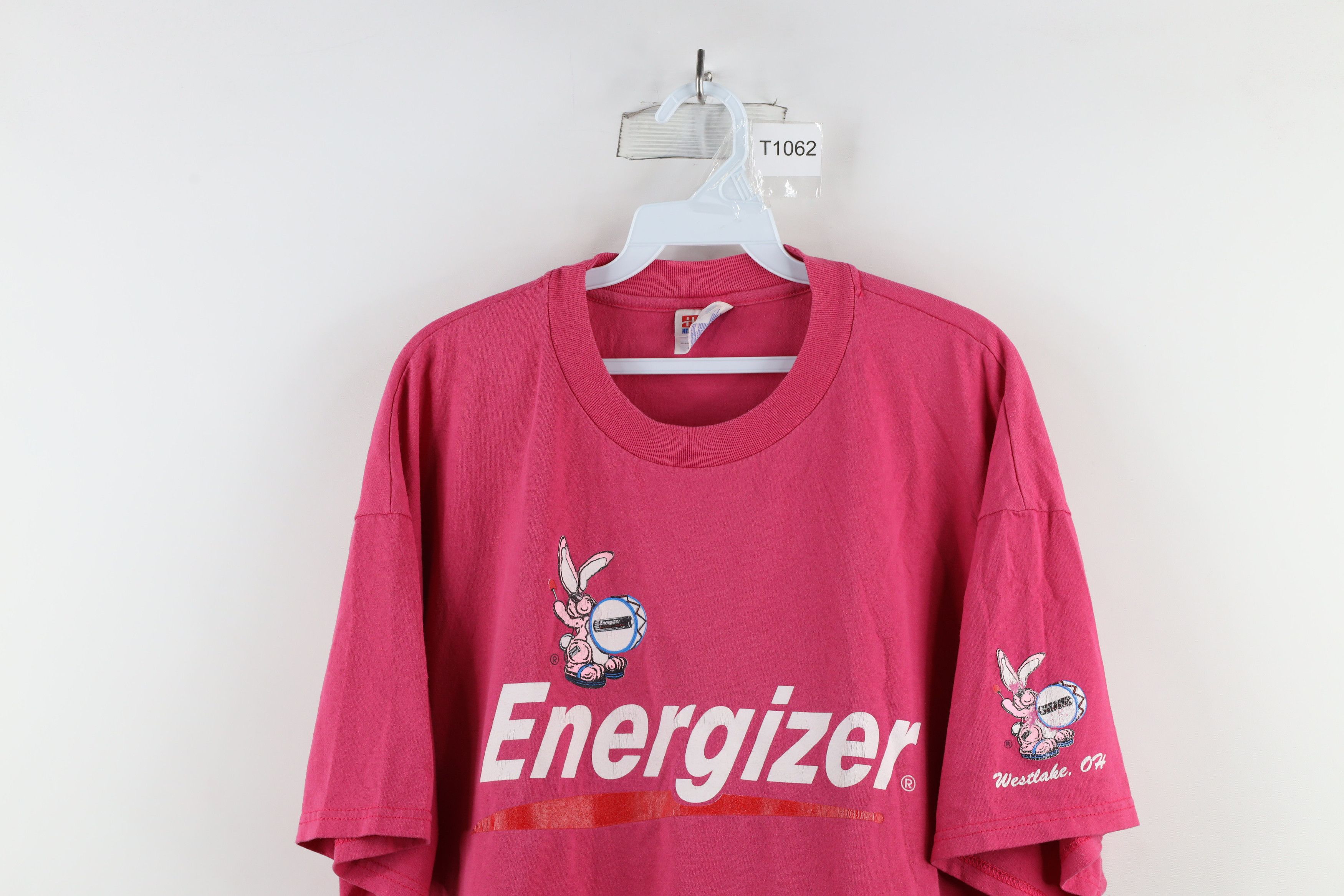 Vintage Vintage 90s Bunny Battery Short Sleeve T-Shirt Pink Size US XL / EU 56 / 4 - 2 Thumbnail