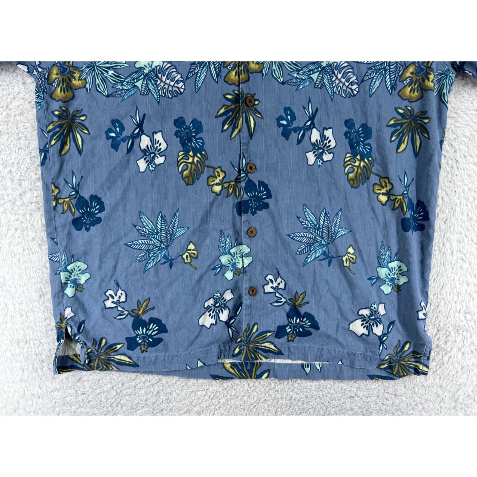 Tommy Bahama Tommy Bahama Shirt Mens Large Blue Leaf Floral Pattern Silk Button Up Hawaiian Size US L / EU 52-54 / 3 - 7 Thumbnail