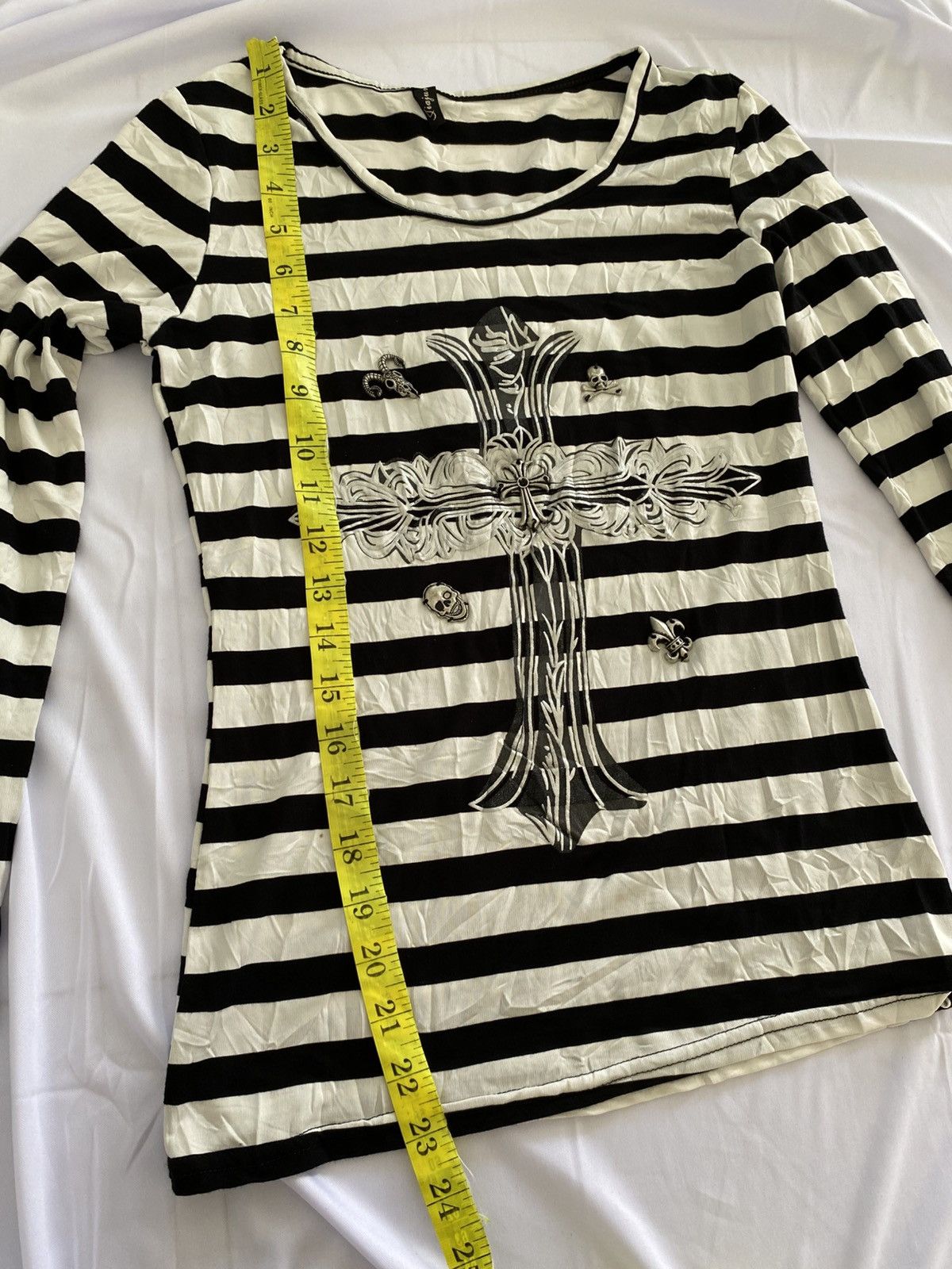 GOSTAR DE FUGA × If Six Was Nine × Le Grande Bleu (L.G.B.) japan grunge longsleeve stripe skull cross Size XS / US 0-2 / IT 36-38 - 7 Thumbnail