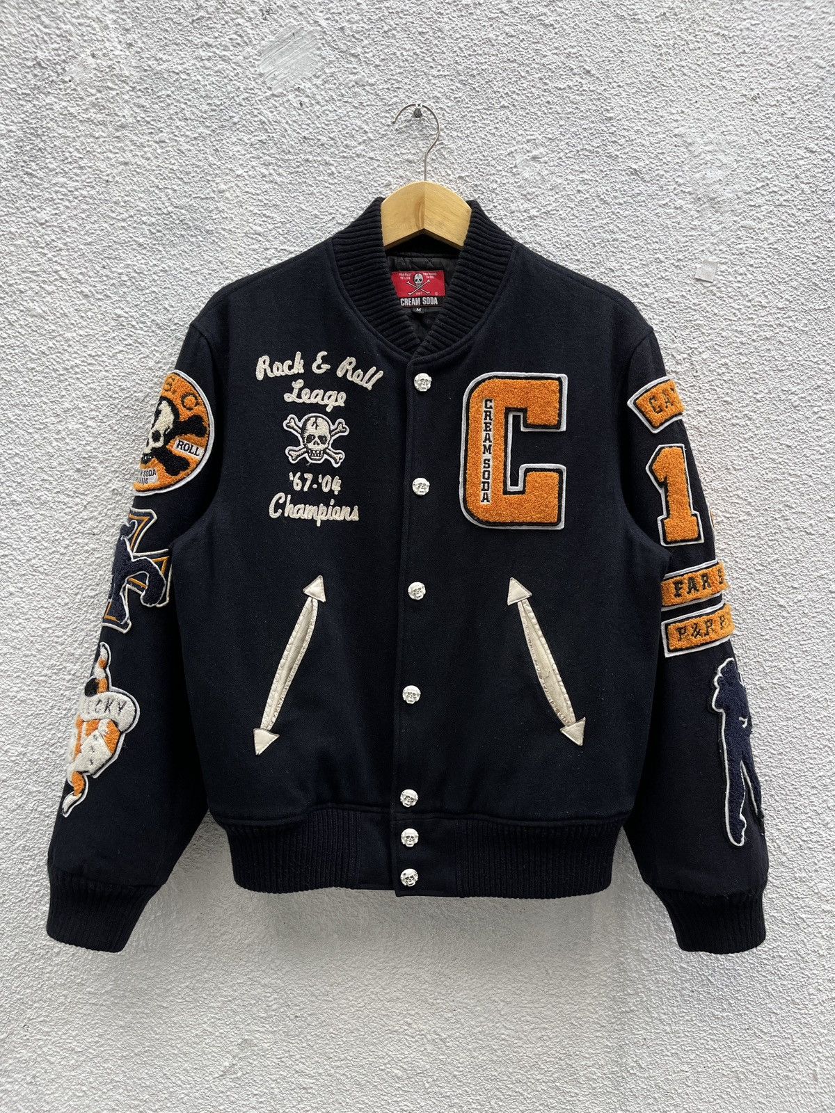Japanese Brand 2003 Cream Soda Varsity Jacket by Masayuki Yamazaki Size US M / EU 48-50 / 2 - 1 Thumbnail