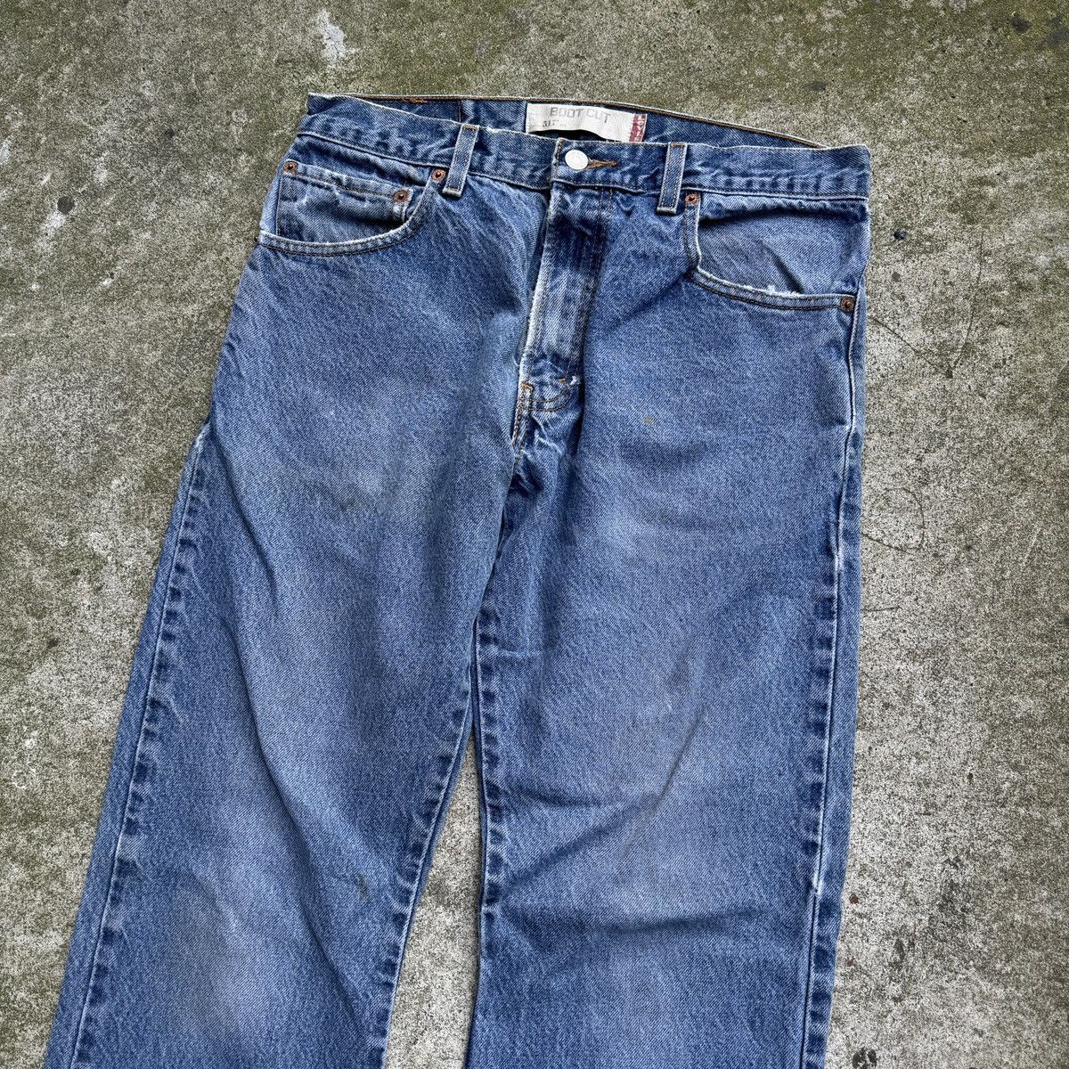 Levi's Levi's 517 Bootcut Faded Thrashed Jeans ERD Grunge Chrome Size US 33 - 3 Thumbnail